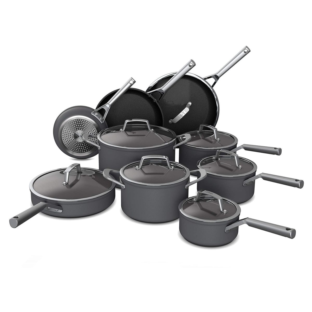 Ninja Cookware, Ninja NeverStick Premium, 16-Piece Pots and Pans Set, Non Stick Frying Pans, Kitchen Essentials, Stock Pot, Sauc