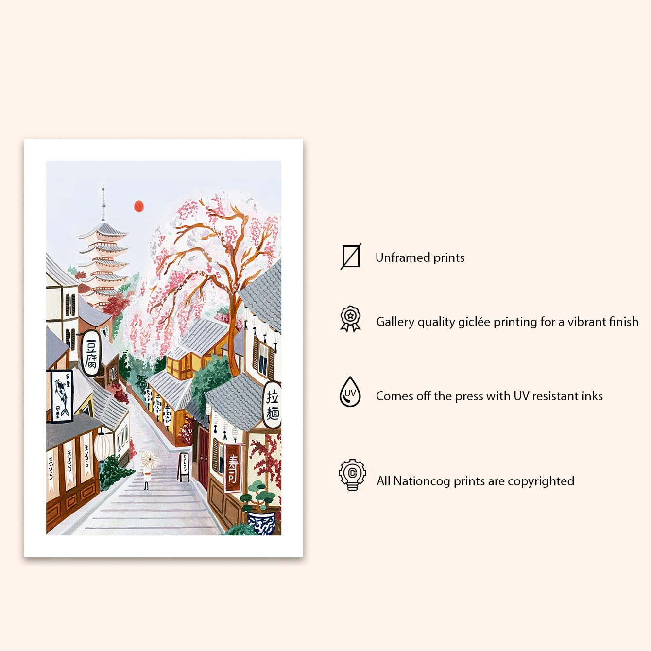 Kyoto Art Print, Japan Travel Poster, Kyoto Poster, Japanese Print, Japan Print, Travel Print, Travel Poster, Housewarming Gift,