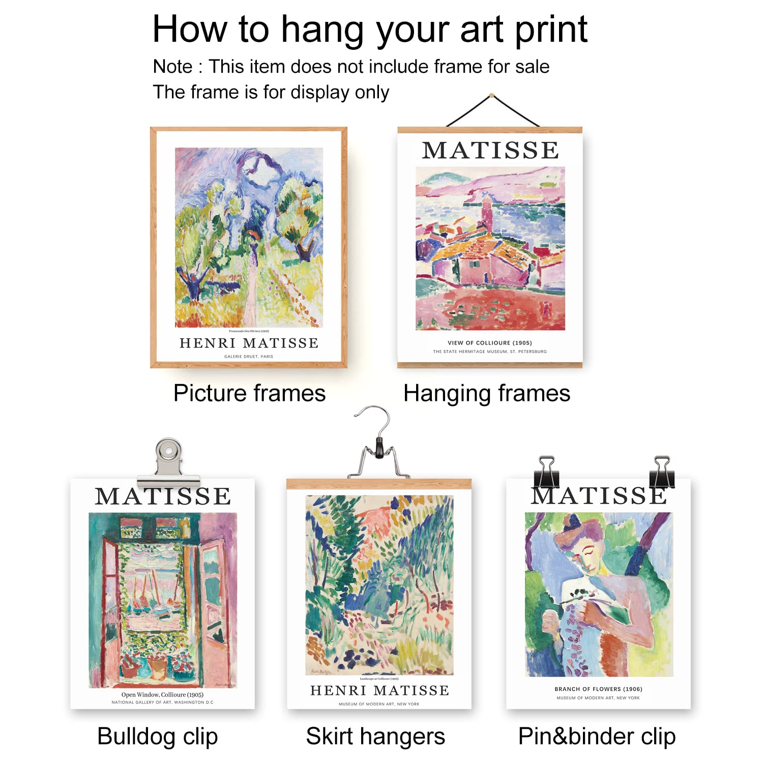 Matisse Wall Art Prints Set Of 6 Canvas Aesthetic Posters Gallery Floral Rainbow Nature Landscapes Abstract Colorful Famous Arti