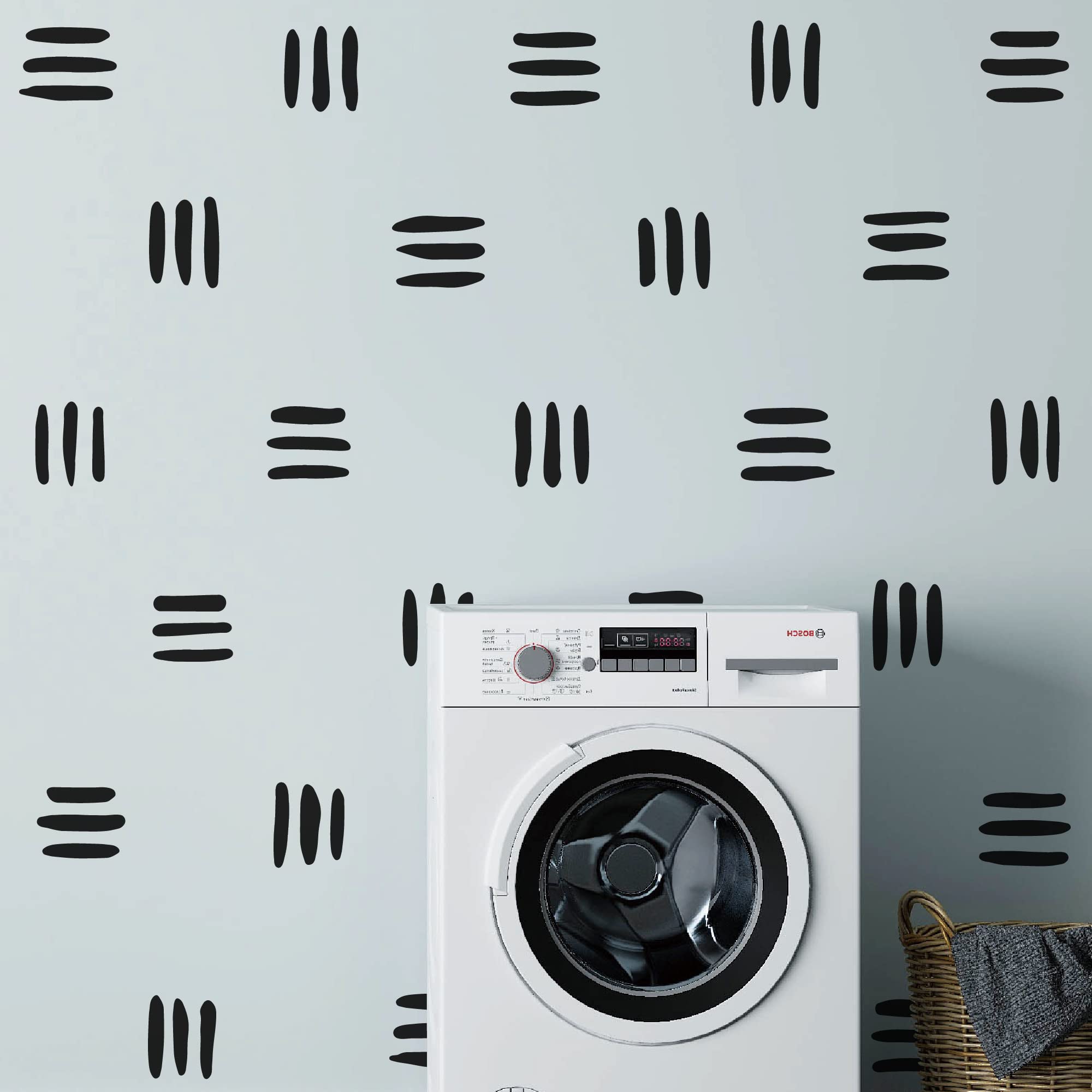 Shyjshyj 3 Lines Black Vinyl Wall Decals, Peel And Stick Modern Abstract Boho Wall Art Stickers Kids Nursery Bedroom Living Room