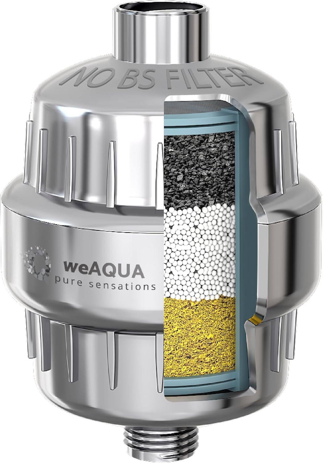 Heavy Duty No Bs Shower Filter - 99% Removal Shower Head Filter For Hard Water, Chlorine, Heavy Metals, Fluoride, Micro-Life, Or