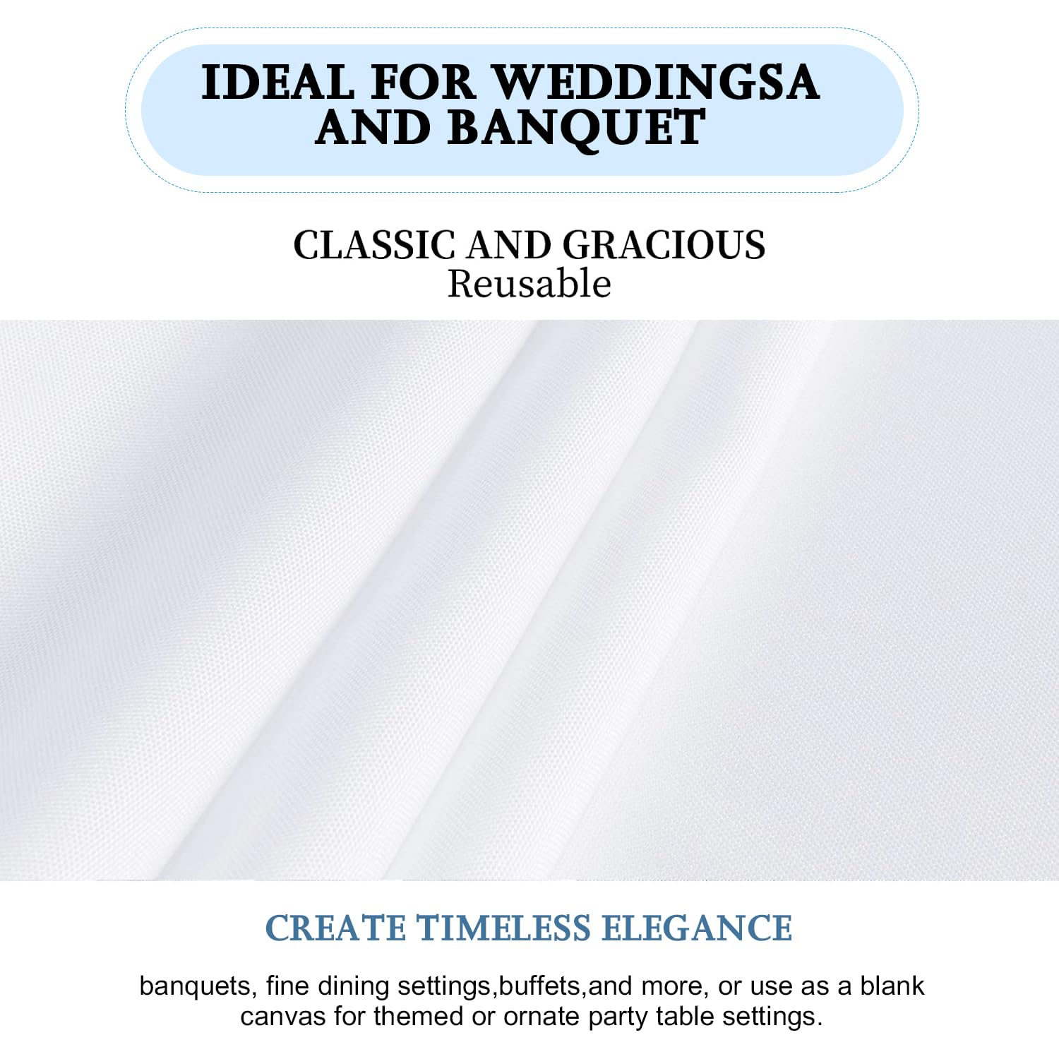 Findyou 6 Pack White Table Cloth Rectangle Table 60 X 102 Inch Tablecloths For 6 Foot Rectangle Tables. Stain And Winkle Resista