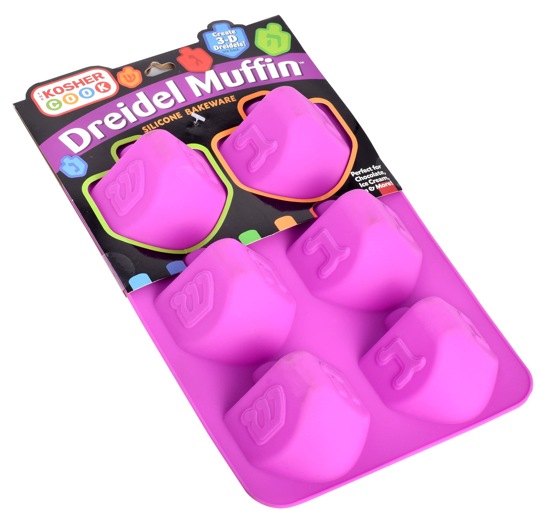 Dreidel Shaped Silicone Molds for Baking  Freezing  Candy  Ice Cubes  Chocolate and More - Oven and Freezer Safe - Small Silicone Molds for Chanukah - Silicone Bakeware by The Kosher Cook