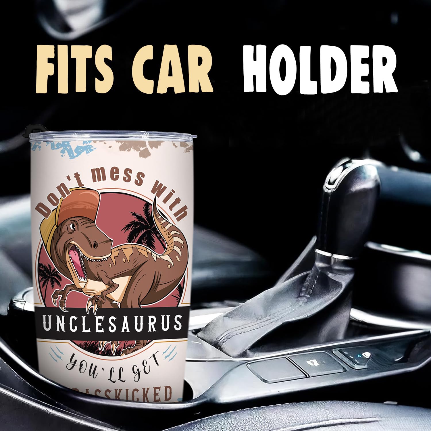 Uncle Tumbler Gifts For Fathers Day For Uncle Gift From Niece Uncle Gifts From Nephew - 20Oz Funny Tumbler Dinosaur Cup - Unique