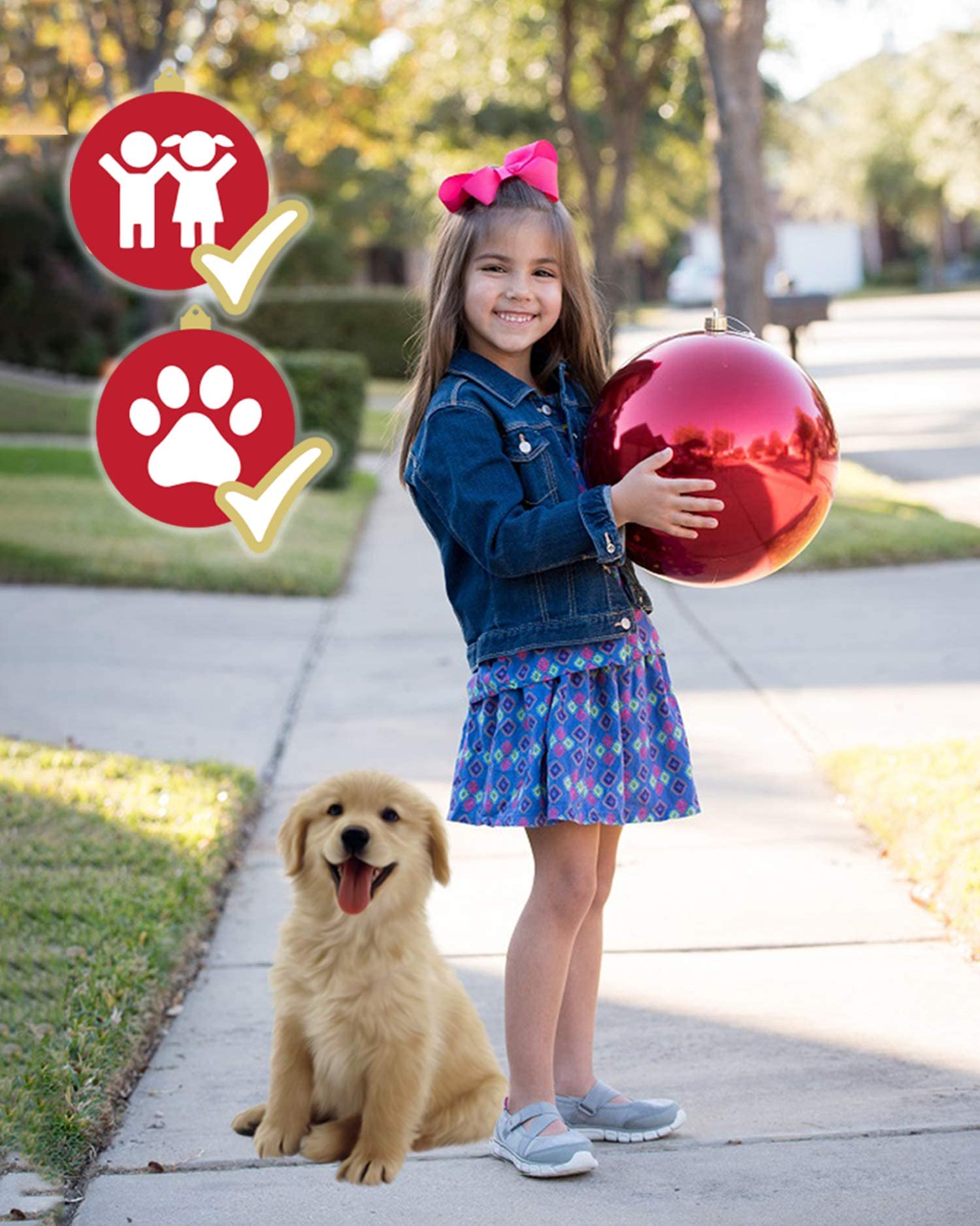 Christmas By Krebs 8 (200mm) Silver Glitter [1 Piece] Extra Large Solid Oversized Huge Big Outdoor Plastic, Water Resistant Ball