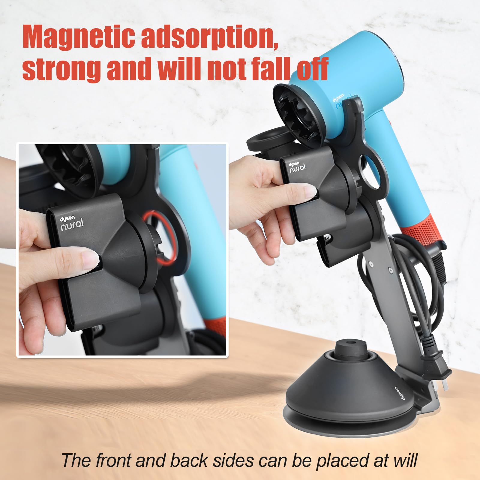 Catoomuu For Dyson Supersonic Hair Dryer Stand Holder, Dyson Blow Dryer Accessory Organizer, Attachments Counter Storage Rack