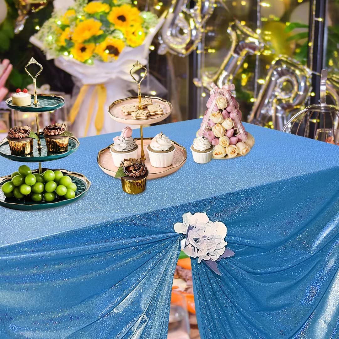 Fitable Sequin Tablecloth for Parties 60x60 Inch - Sparkle Glitter Table Cloth Laser Square Overlay for Wedding Baby Shower Cere