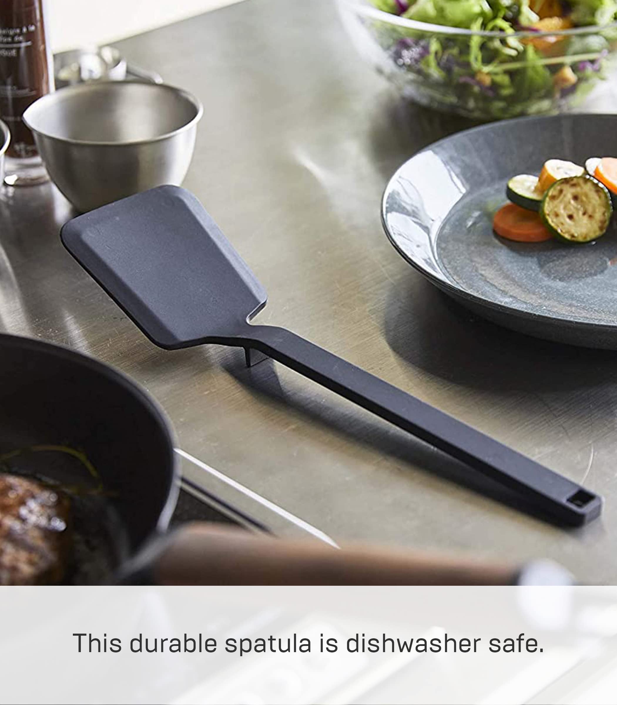 Yamazaki Home Silicone Spatula, Silicone, No Assembly Req., Black