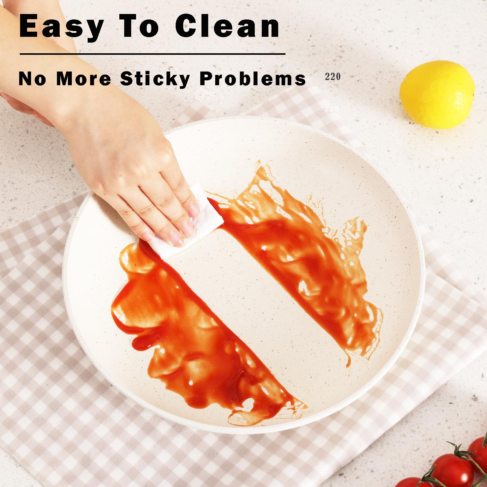 Vkoocy Non Stick Pot and Pan Set with Removable Handle, Ceramic Cookware Set Detachable Handle, Induction Kitchen Camping Stacka