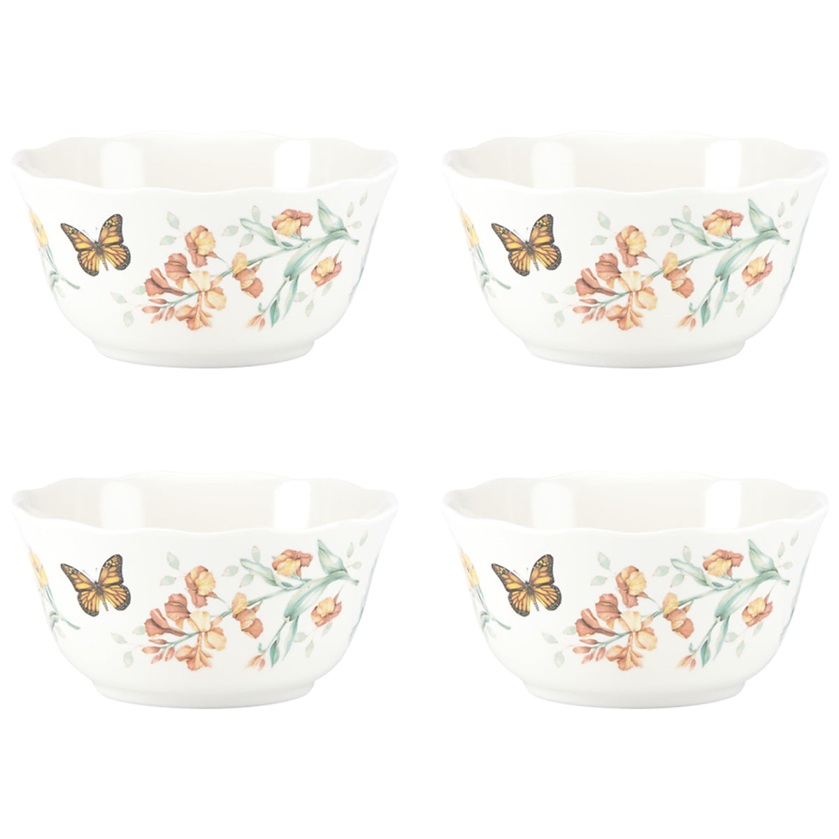 Lenox Butterfly Meadow Melamine 4-Piece Bowl Set, 1.3 Lb, White