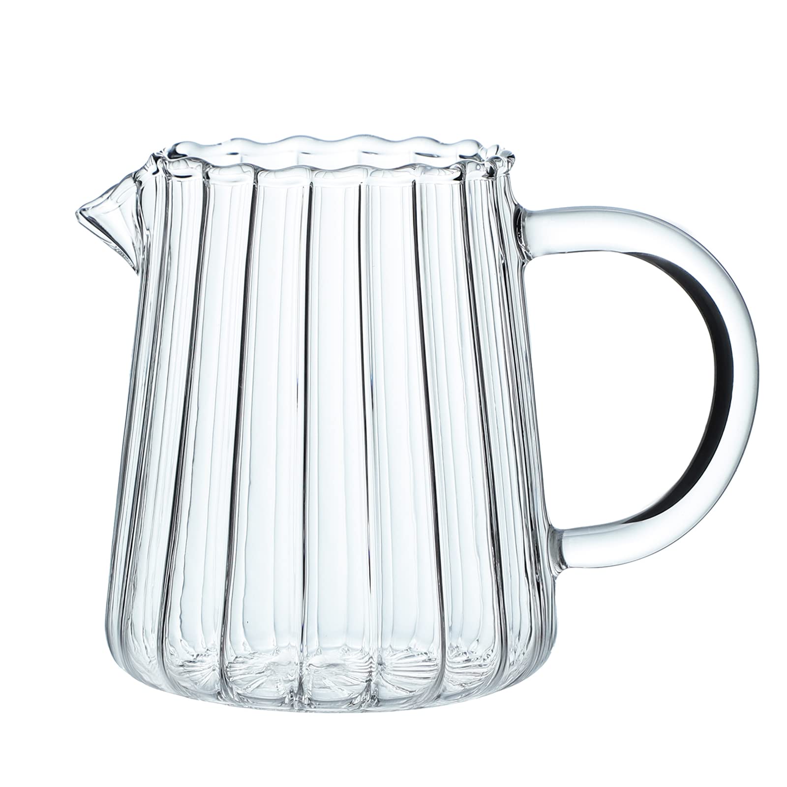 Choold Elegant Wave Shaped Crystal Glass Creamer Coffee Pitcher/Serving Pitcher/Sauce Pitcher/Milk Creamer Jug For Kitchen 8.5 O