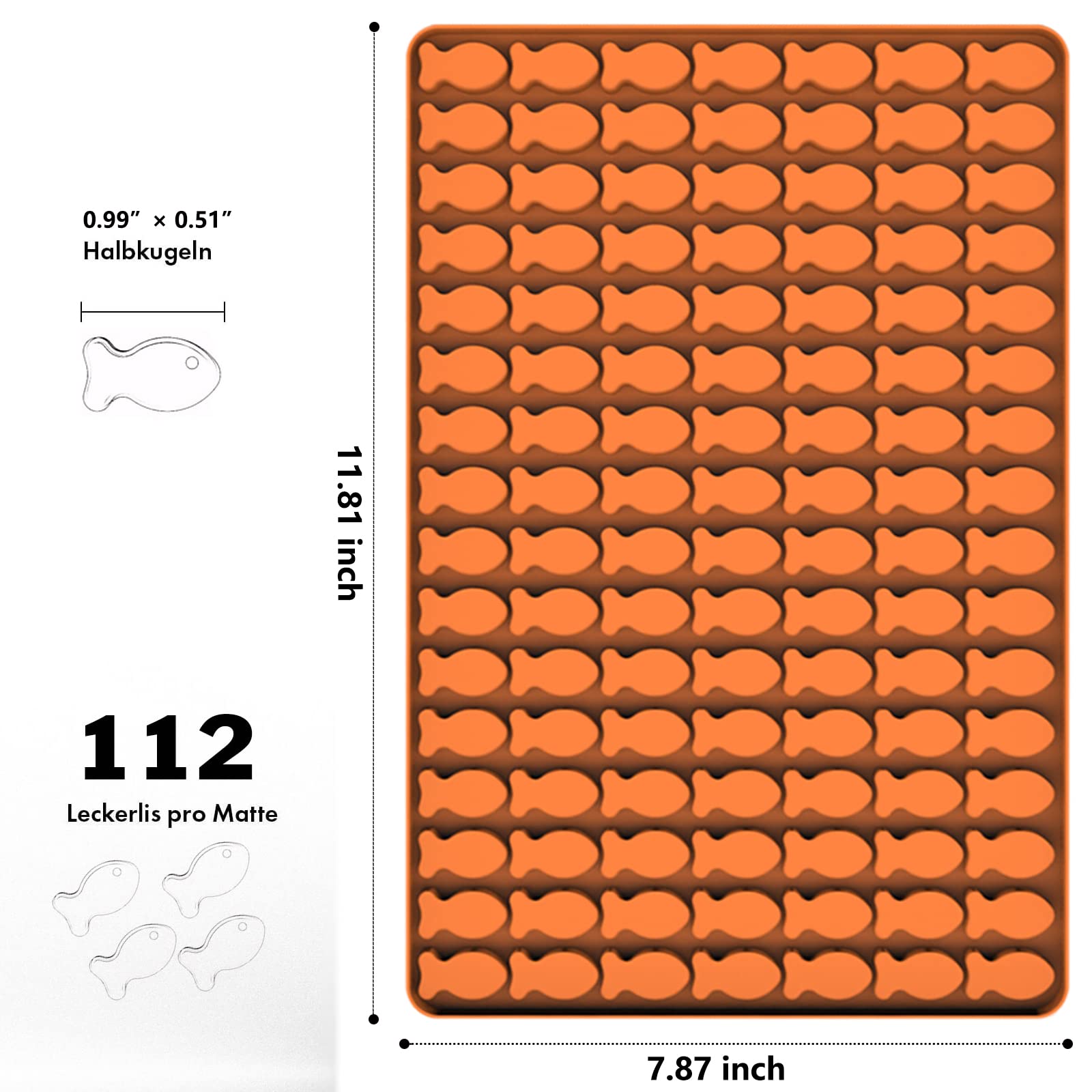 Candy Molds, 112 Fish Biscuit Molds, Fish Shape Silicone Molds For Baking Cat Treats/Cat Biscuits/Gummy/Cookies, Making Cute Gif