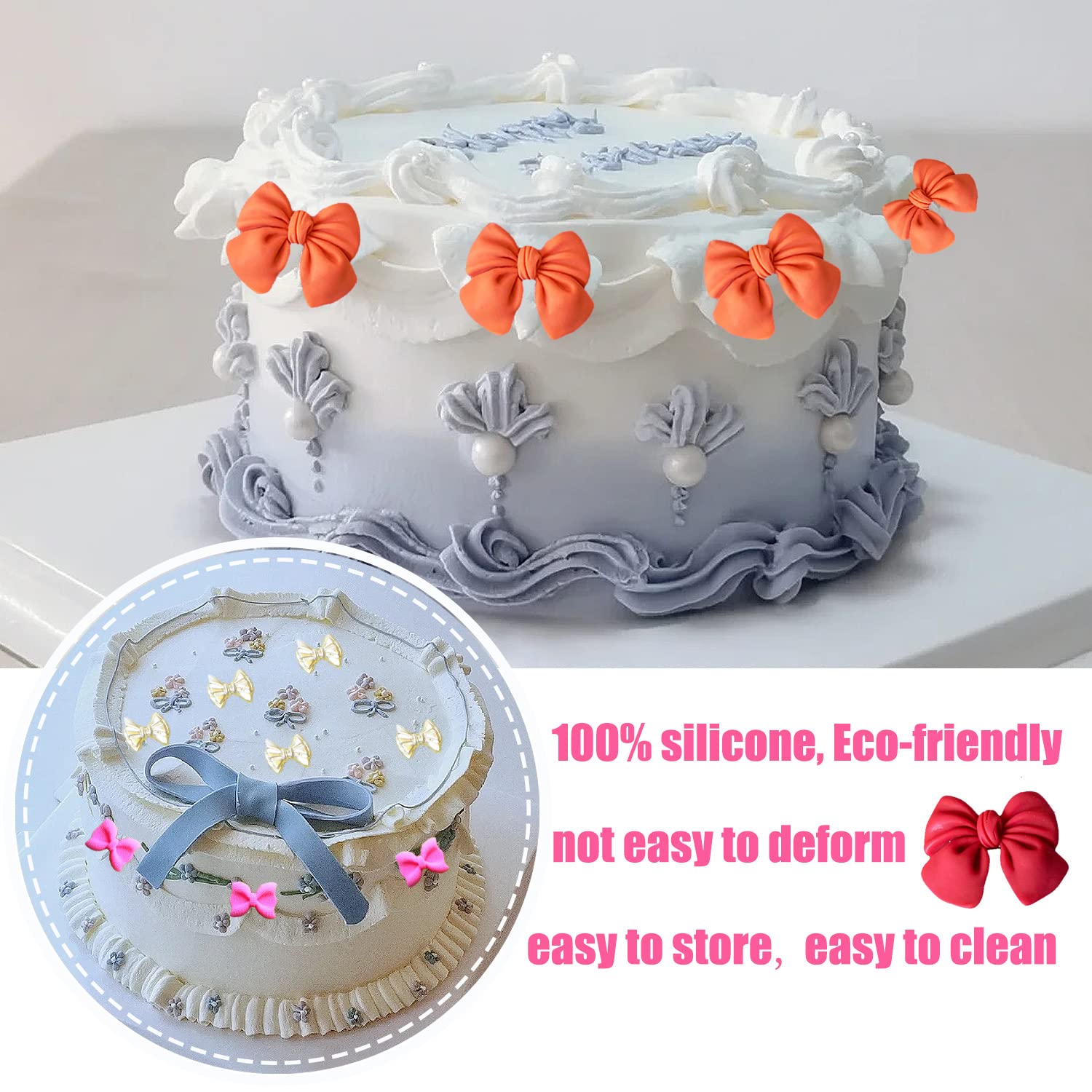 Zixiang Mini Bow Silicone Fondant Molds Bowknot Fondant Chocolate Candy Mold For Cake Decoration Cupcake Topper Polymer Clay Gum