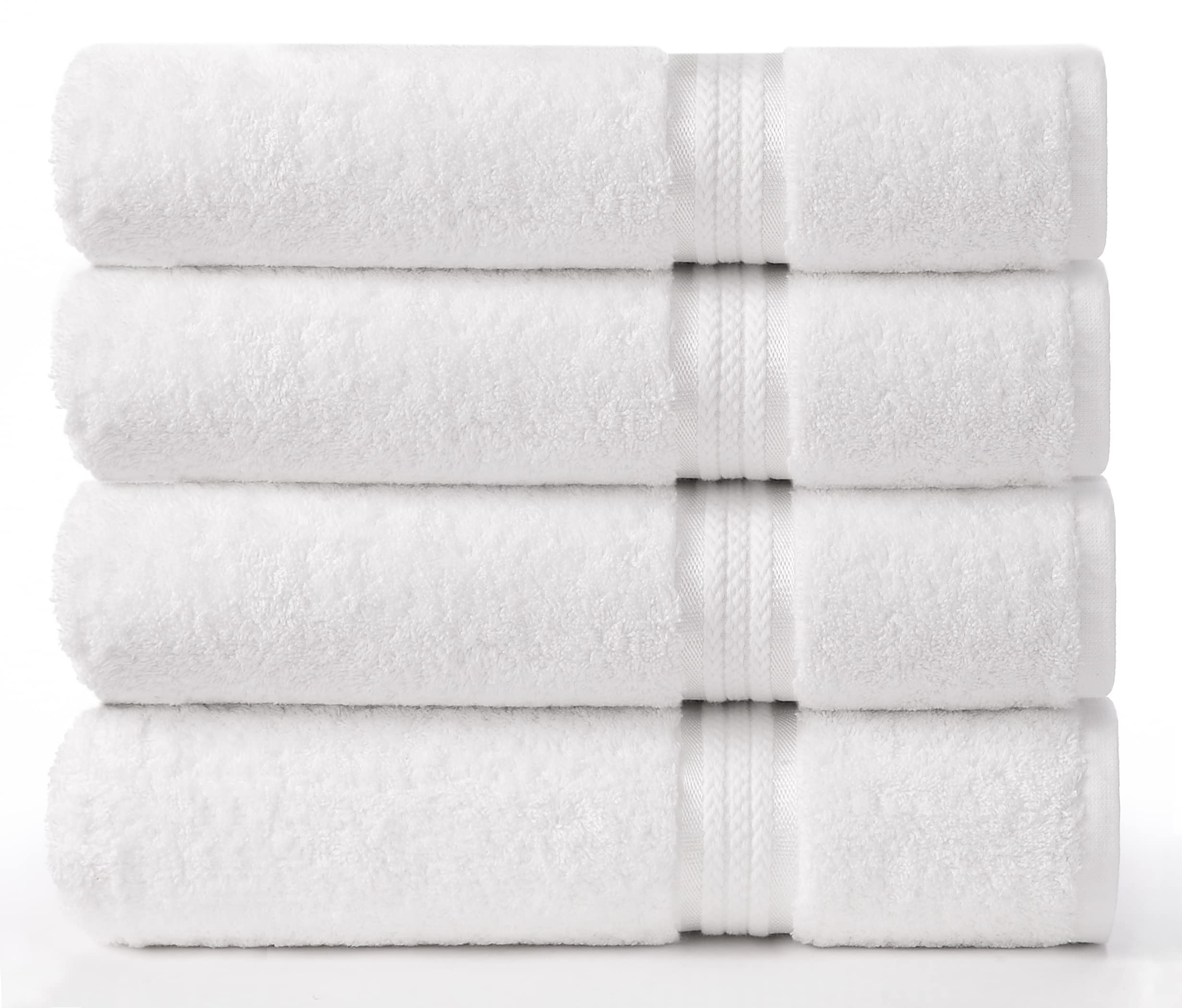 Cotton Craft Ultra Soft 4 Pack Oversized Extra Large Bath Towels 30X54 White Weighs 22 Ounces - 100% Pure Ringspun Cotton - Luxu