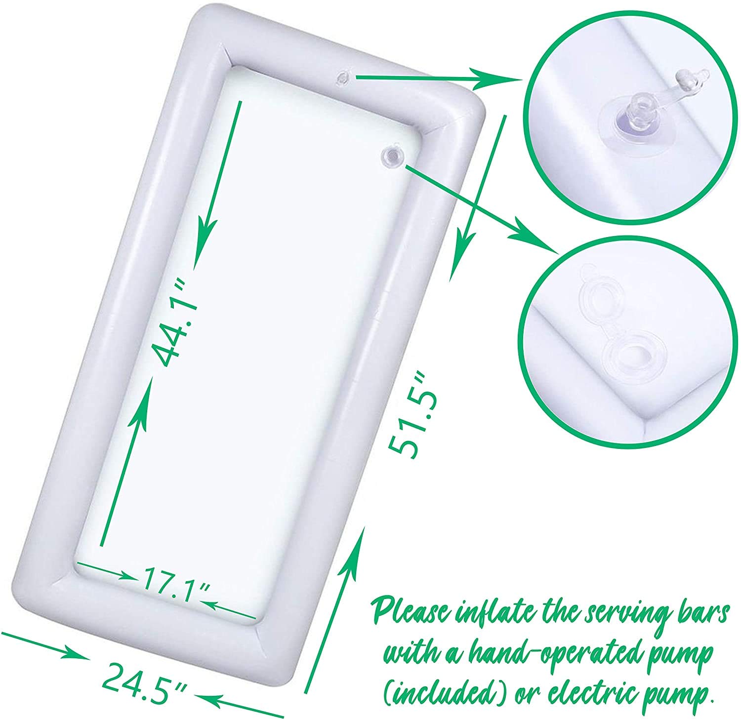 Moon Boat 2 Pcs Inflatable Serving/Salad Bar Tray Food Drink Holder - Bbq Picnic Pool Party Buffet Luau Cooler,With A Drain Plug