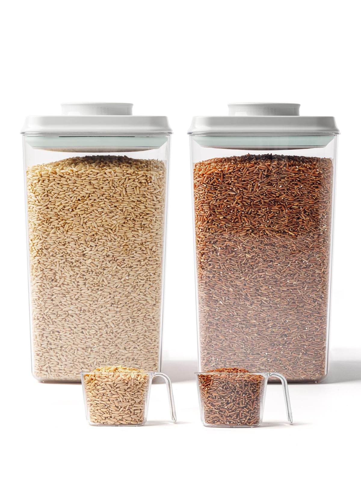 4.22Qt Airtight Food Storage Containers with Pop Lids, Set of 2 Pantry Jars