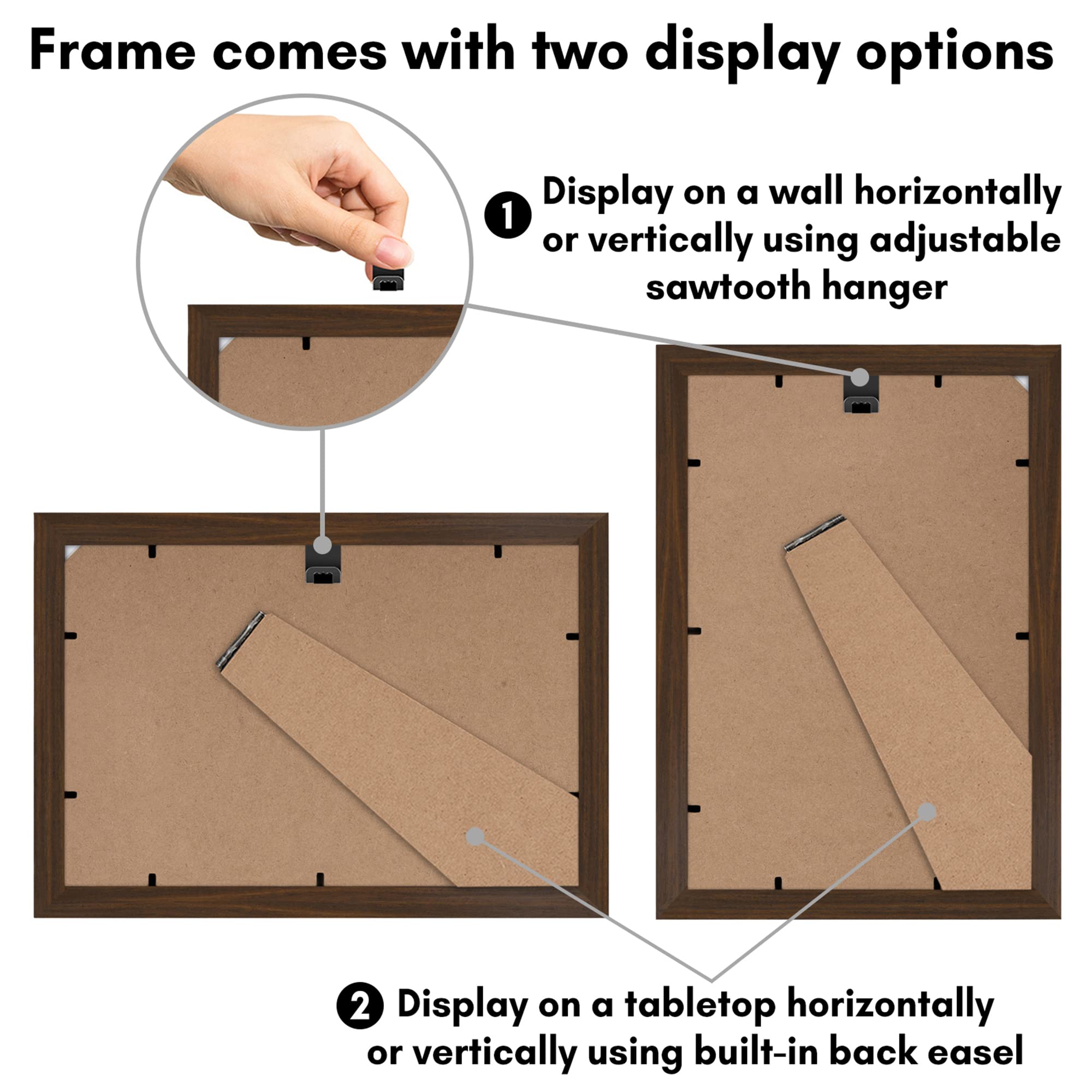 Americanflat 8x12 Picture Frame with Shatter-Resistant Glass - Signature Collection - Gallery-Style Frames Made of Engineered Wo