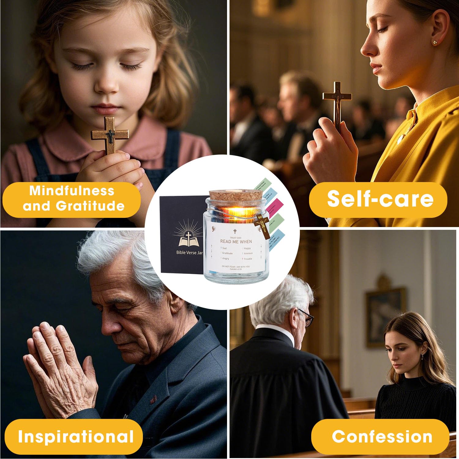 Bible Verse Jar Night Light, Read Me When Bible Verses Jar, Bible Accessories, Graduation Gifts for Women, Men, Religious Gifts