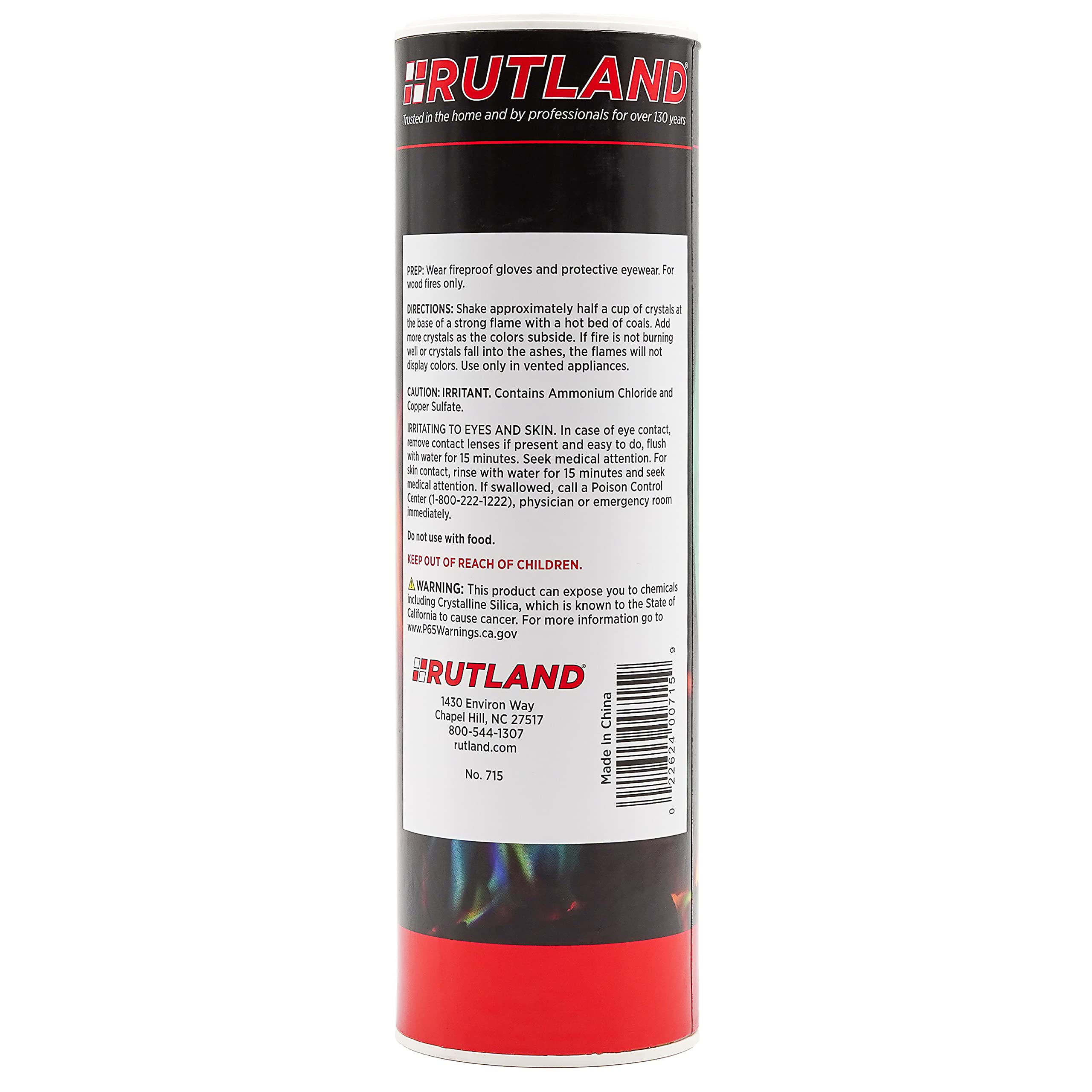Rutland Rainbow Flame Crystals, Magical Multi-Colored Fire, 1 Lb. Canister