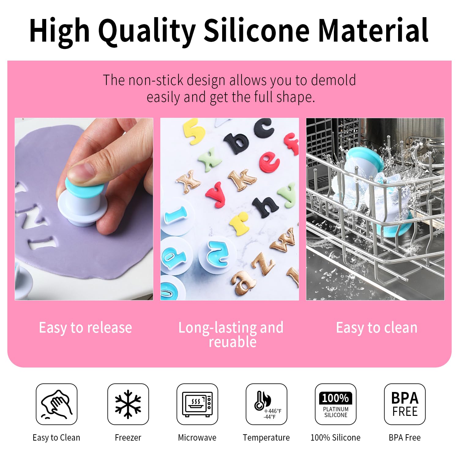 3 Set Fondant Alphabet/Letter Cutters And Number Set Cake Biscuit Mold Decorating Tools Diy Cookie Stamp Impress,Embosser Cutter