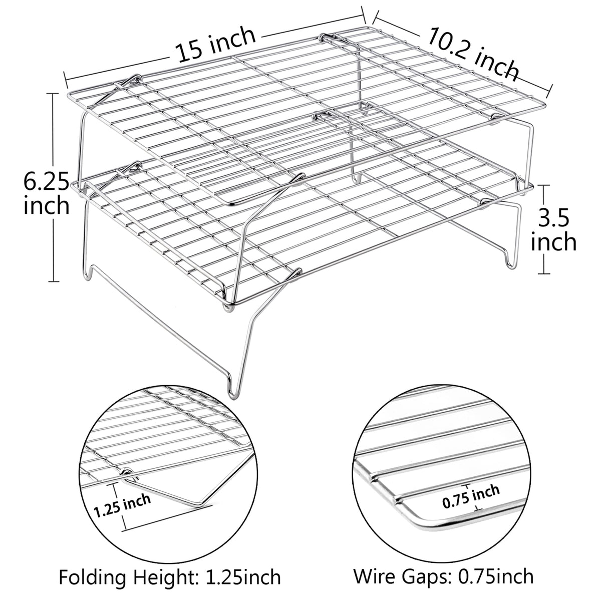 Tempering Cooling Rack Teamfar Cooling Rack, 15 X10 Stainless Steel Wire Rack Forbaking Roast ...