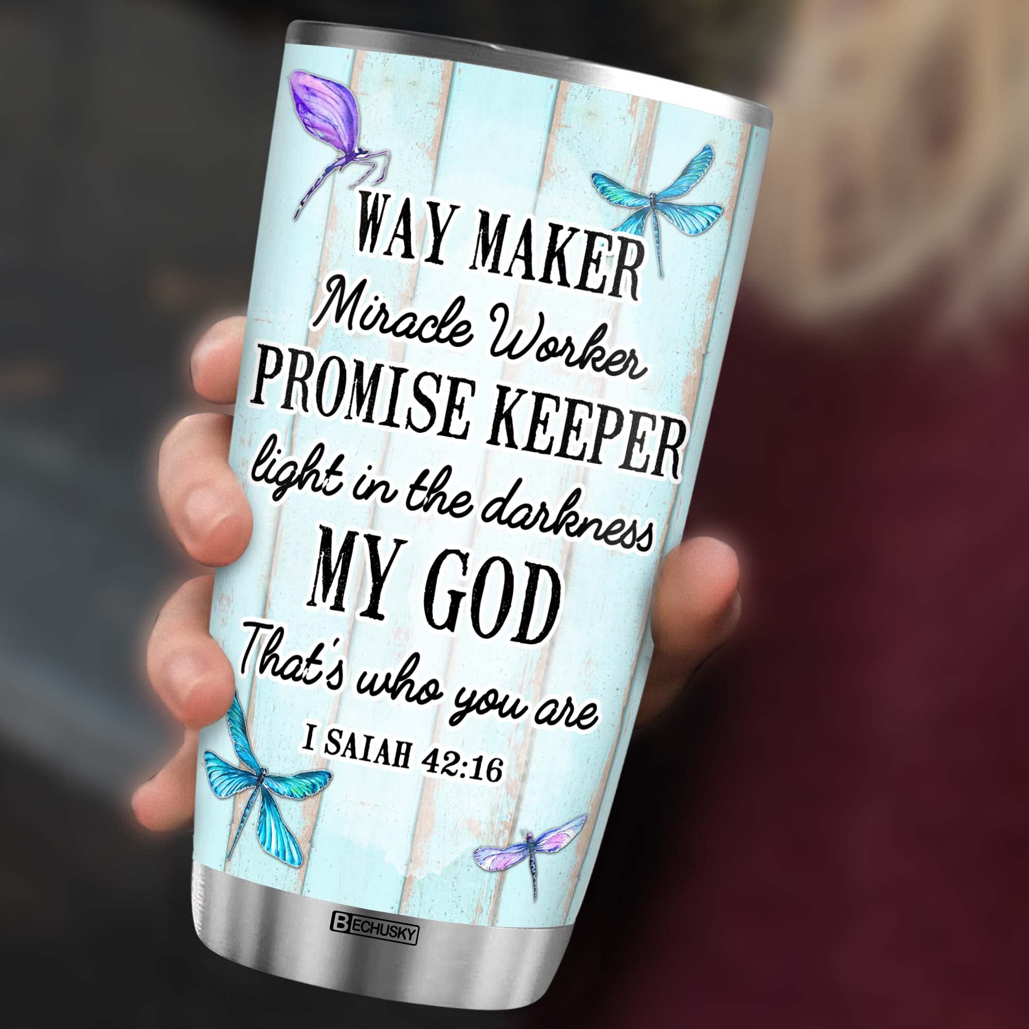 Bechusky Personalized Christian Tumbler, Christian Gift For Women Tumbler - Birthday Gifts For Women - Friend Gifts For Women Bi