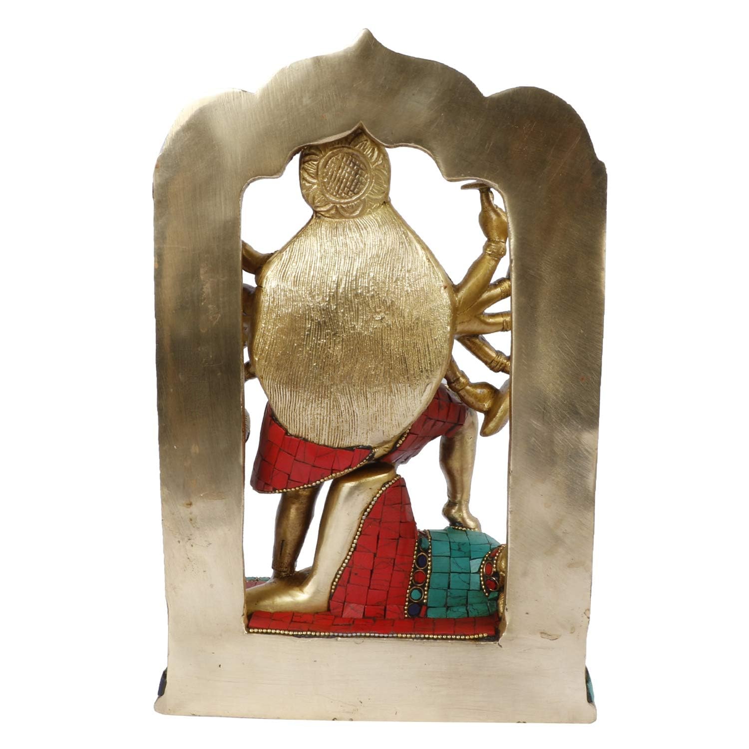 Kartique Brass Maa Kali Statue | Adi Shakti Ma Goddess Murti Idol Aadya Chamunda Kamakshi Gold Brown Color Height 11 inches Weig