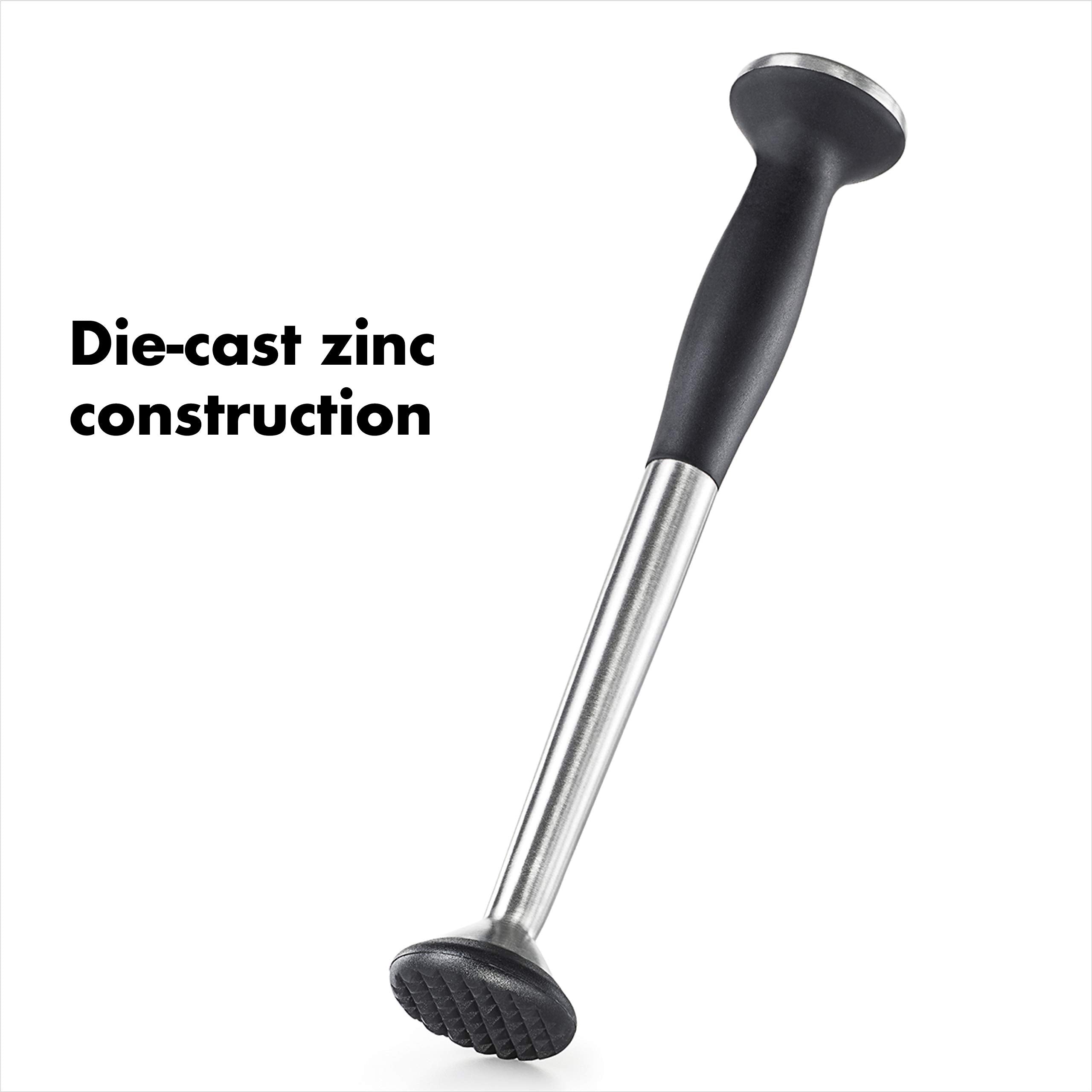 Oxo Steel Muddler With Non-Scratch Nylon Head And Soft Non-Slip Grip, Silver, 9-Inch