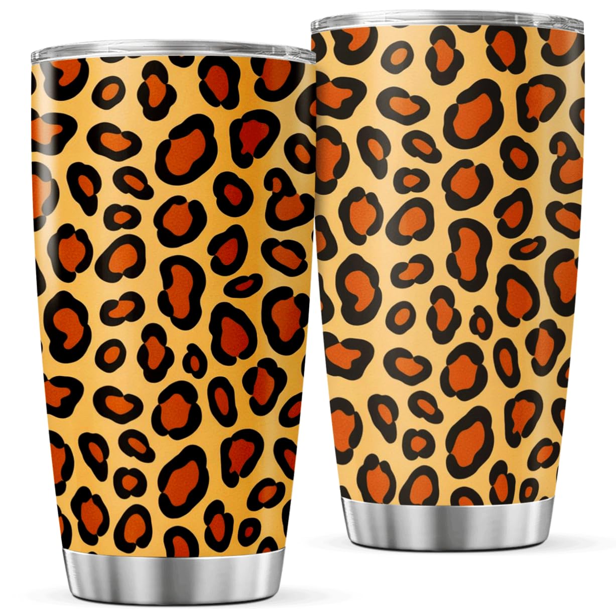 CUBICER Leopard Print 20 Oz Stainless Steel Tumbler For Women And Animal Lovers Stylish Insulated Travel Cup Hot Cold Drinks Out