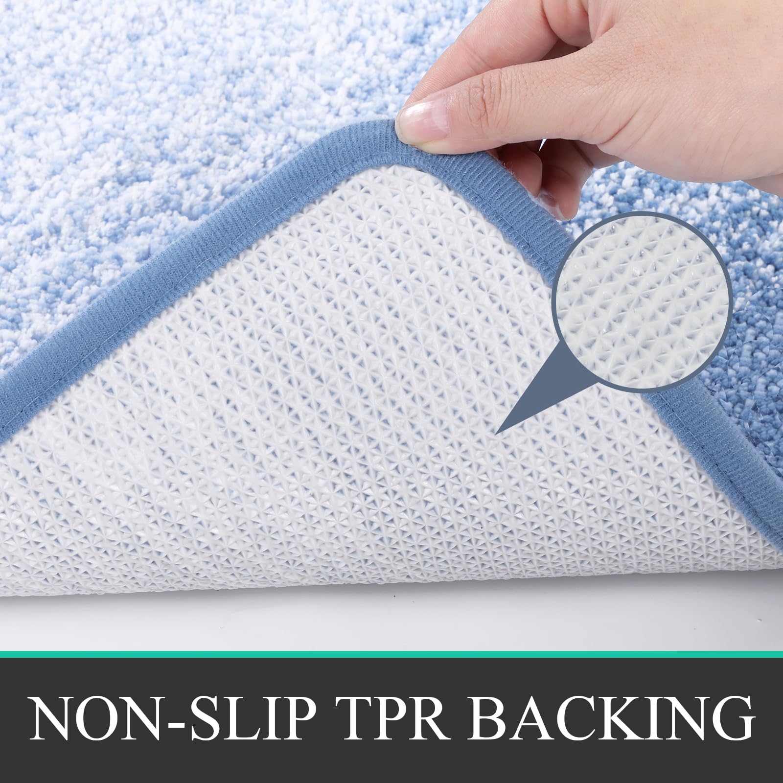 Bsmathom Bathroom Rugs Sets 4 Piece With Toilet Cover, Soft Absorbent Bath Mats Non-Slip Bathroom Mat For Bathroom Plush Shaggy