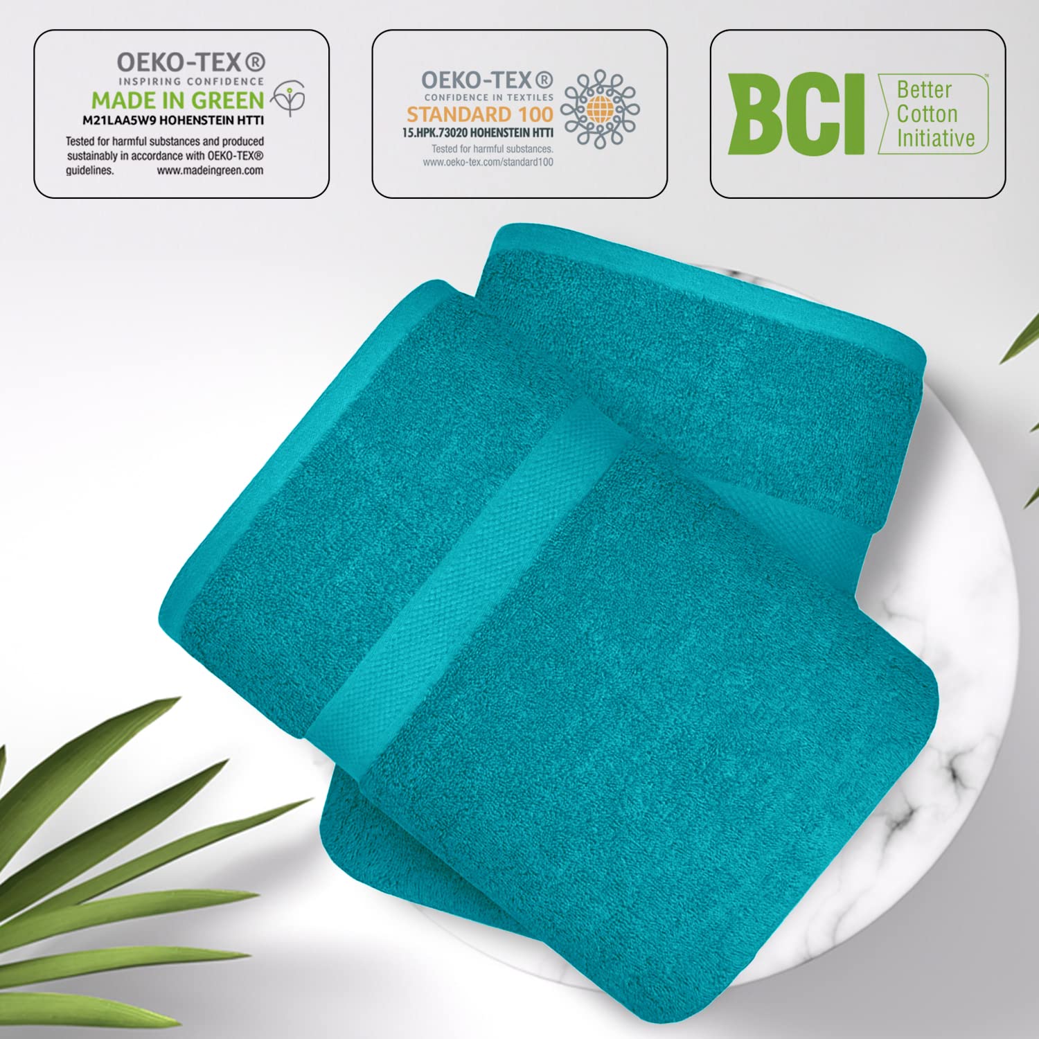 Infinitee Xclusives Premium Teal Bath Sheets - Pack Of 2, 35X70 Inches Large Bath Sheet Towel - 100 Cotton Ultra Soft And Absorb