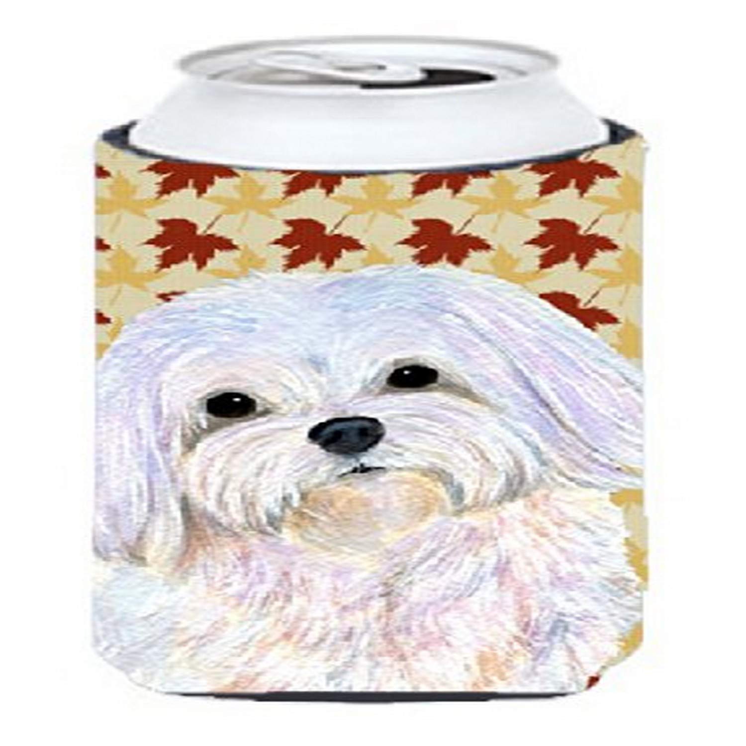 Maltese Fall Leaves Portrait  Tall Boy Beverage Insulator Beverage Insulator Hugger