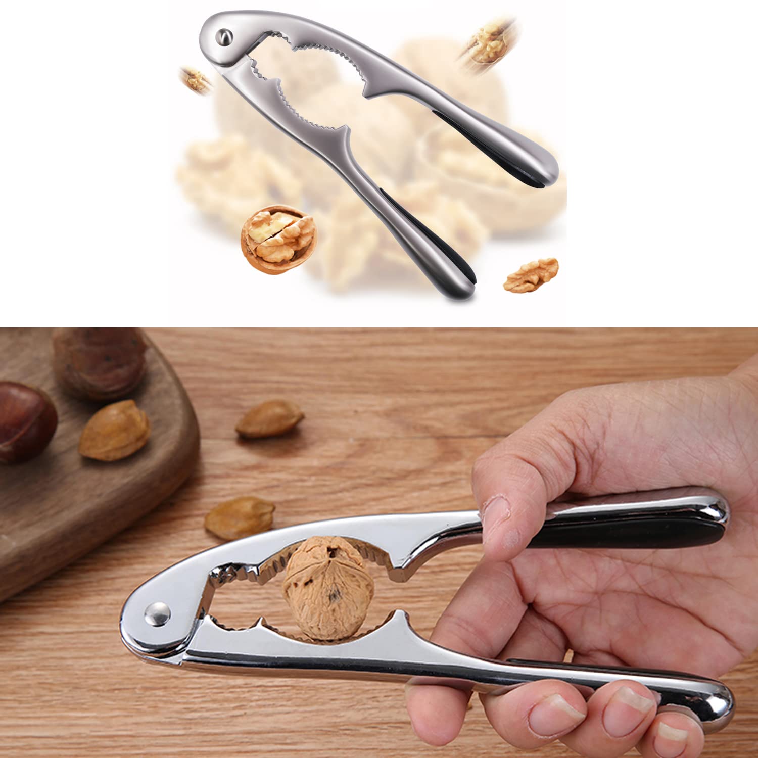 Qidol Stainless Steel Nuts Cracker Seafood Nutcracker Tool, Walnut Pecan Shellfish Crab Claw Leg Lobster Shell Opener Scooping P