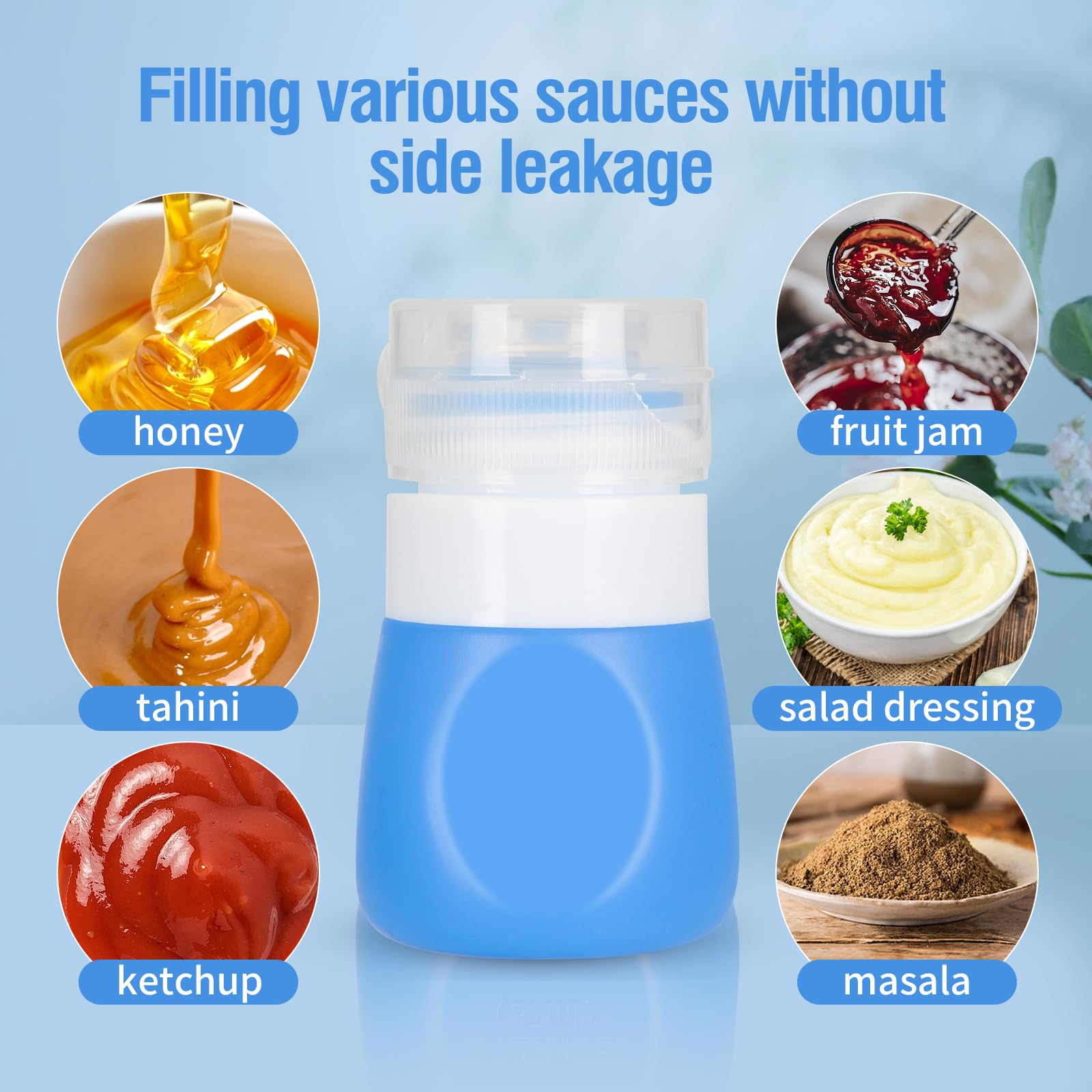 Timiuu Squeeze Salad Dressing Bottles With Cleaning Brush | Portable Sauce Bottles Condiment Bottles | Dressing To Go For Lunch