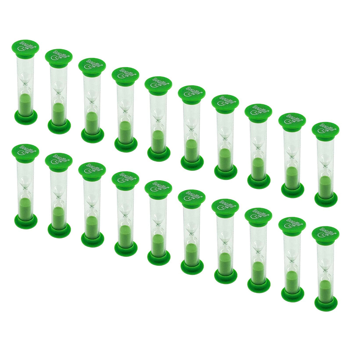 Dsmile 2 Minute Sand Timer Plastic Hourglass For Games Classroom Home Office Kitchen Brush Teeth Use, Set Of 20