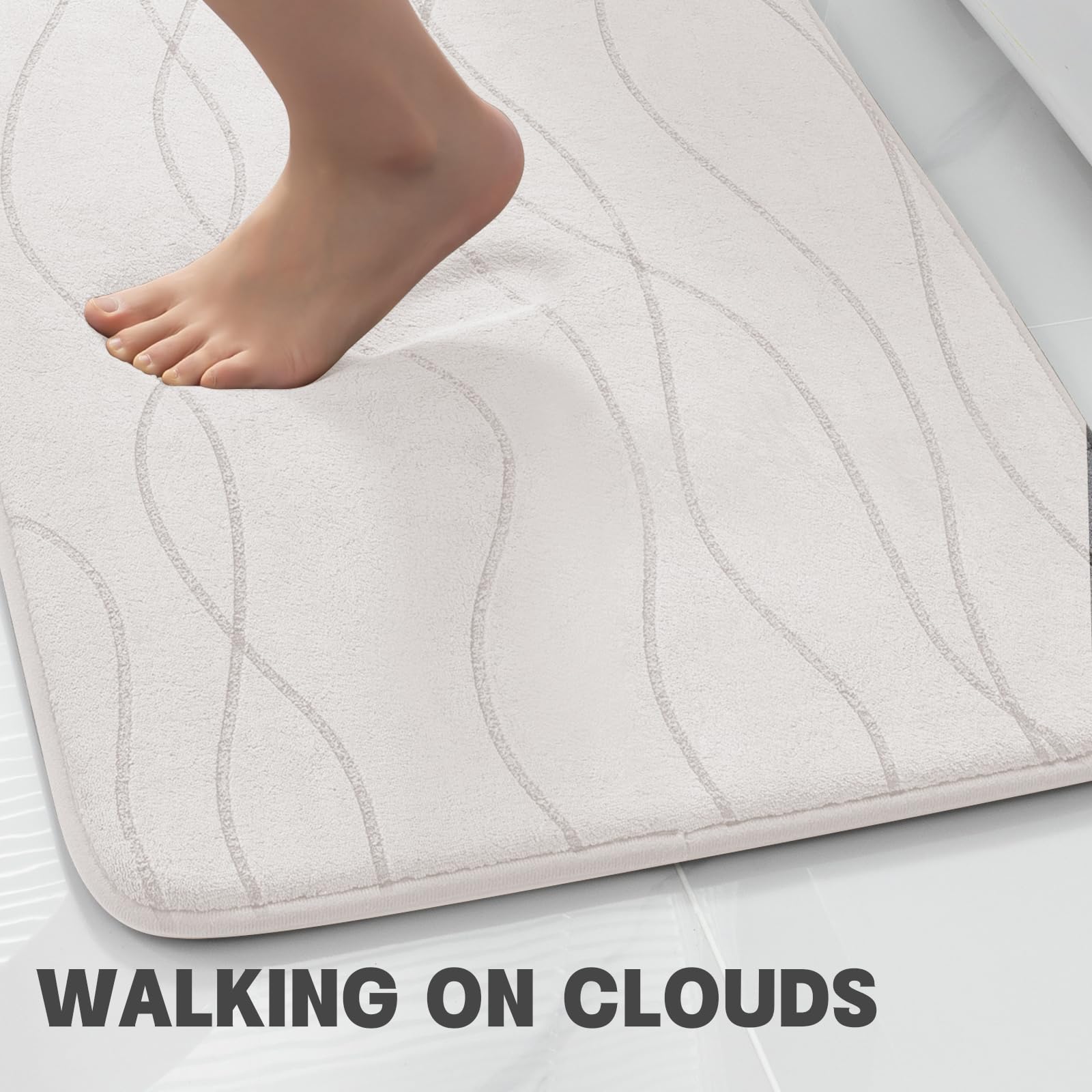 Yihouse Memory Foam Bathroom Rug Sets 5 Piece, Ultra Absorbent Bath Mat For Bathroom - Non-Slip Machine Washable & Dry Quickly,
