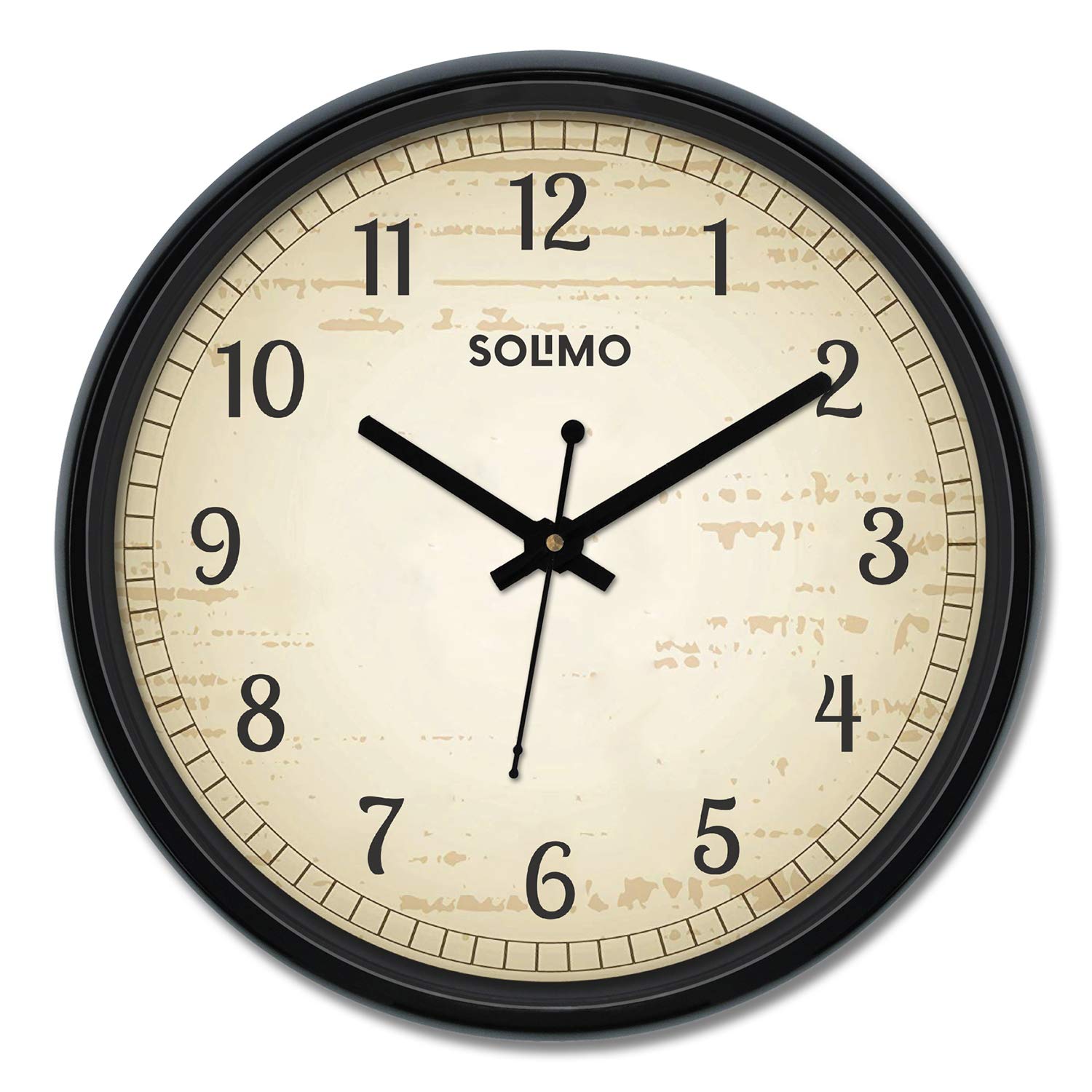Amazon Brand - Solimo 12-Inch Plastic & Glass Analog Wall Clock - Mood Emojis (Silent Movement, Black Frame)