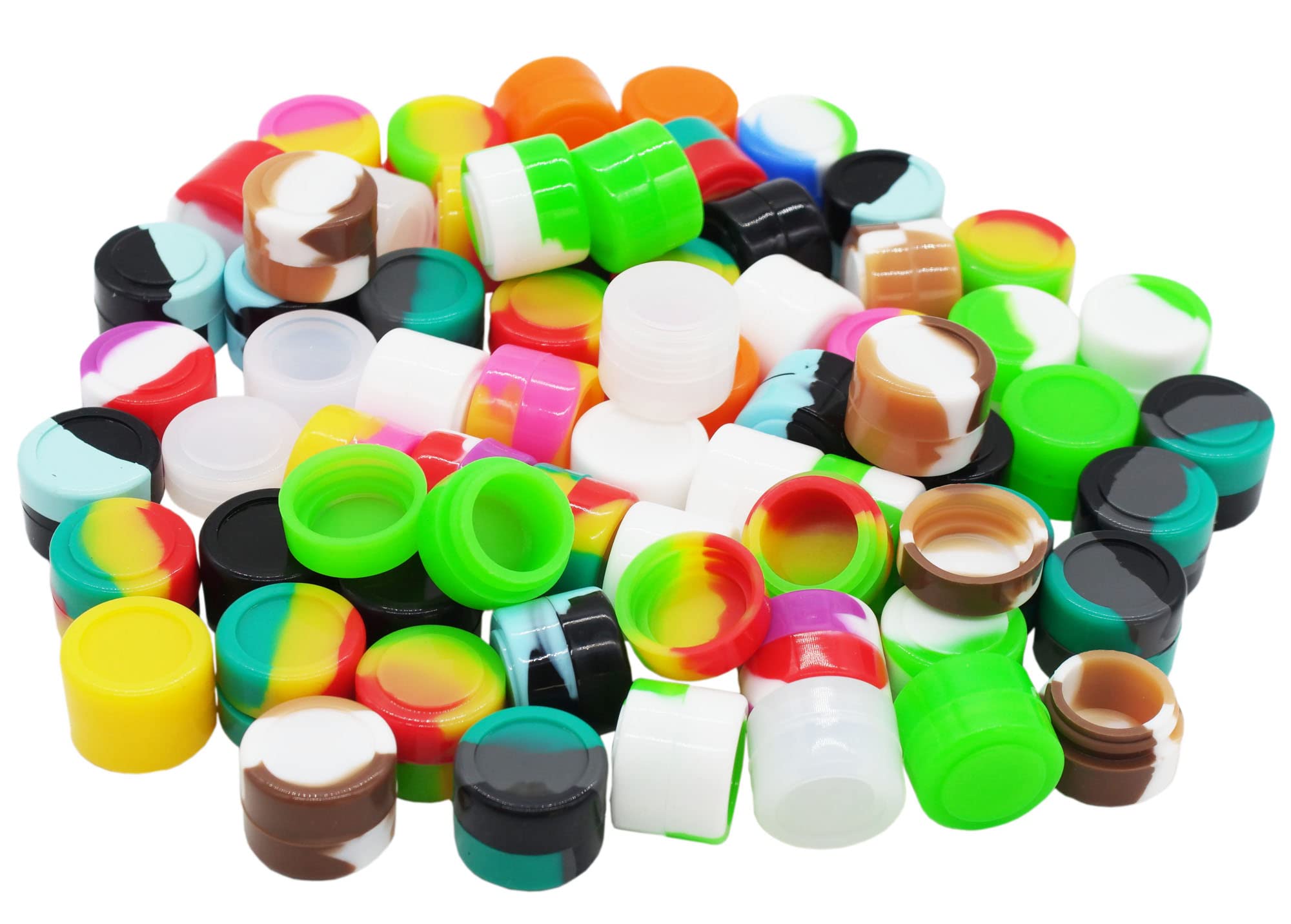 Pearwell 2Ml Silicone Wax Containers Concentrate Sealed Oil Non-Stick Jars (20), Multicolor