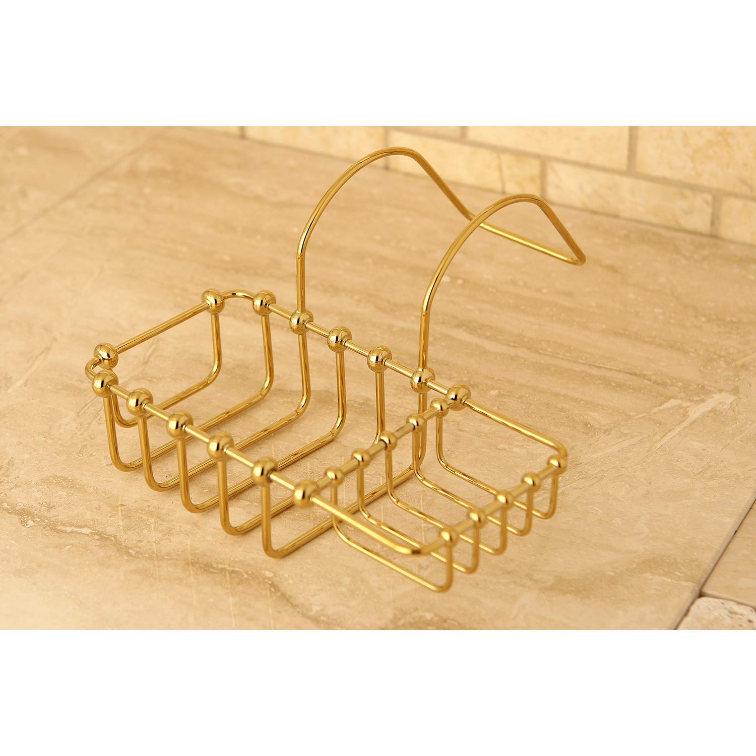 Kingston Brass Cc2162 Vintage Clawfoot Tub Rim Soap And Sponge Holder, 9-1/4 Inch Length, Polished Brass