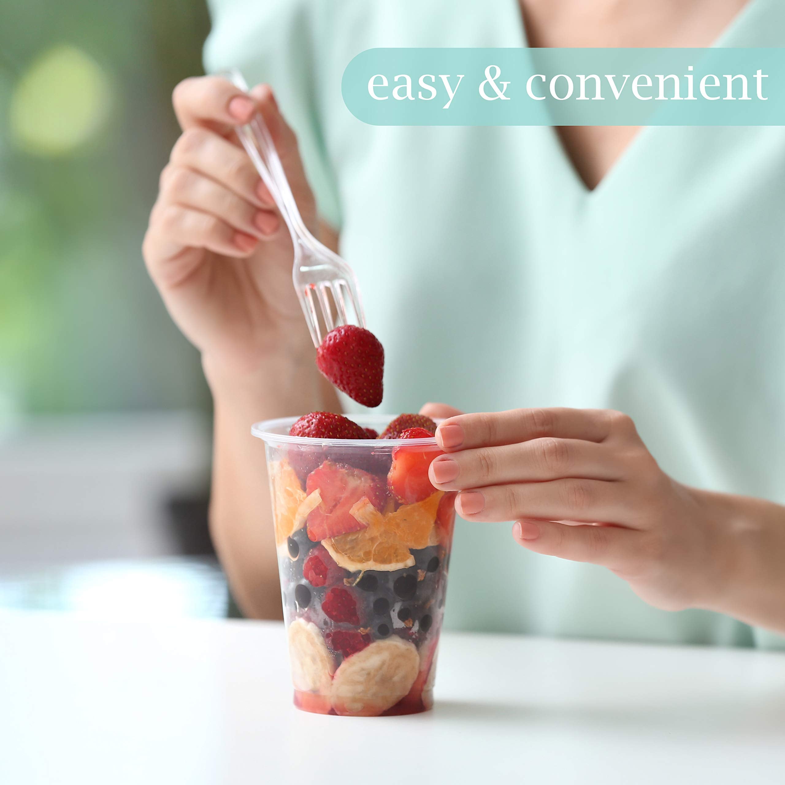 Plasticpro Clear Plastic Tea Spoons Disposable Cutlery Utensils 50 Count