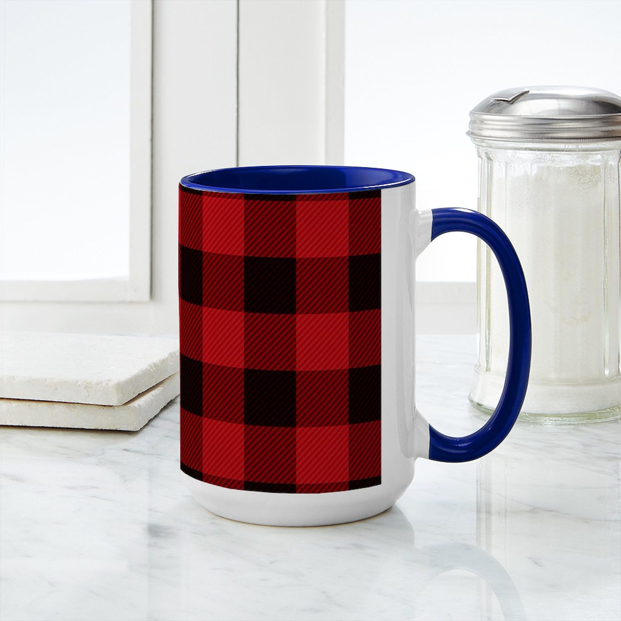 CafePress Cottage Buffalo Plaid Lumberjack Mugs 15 oz (444 ml) Ceramic Coffee Mug