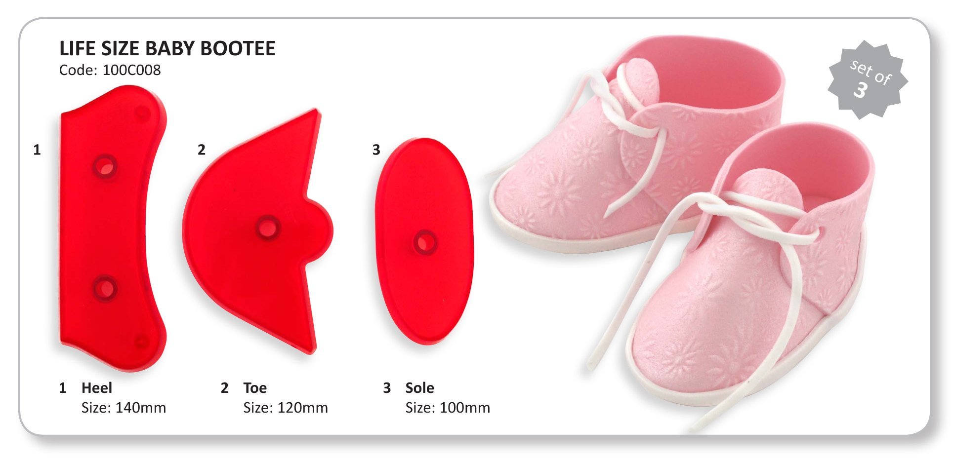 Jem Cutters Baby Bootie Cutter Set - Large