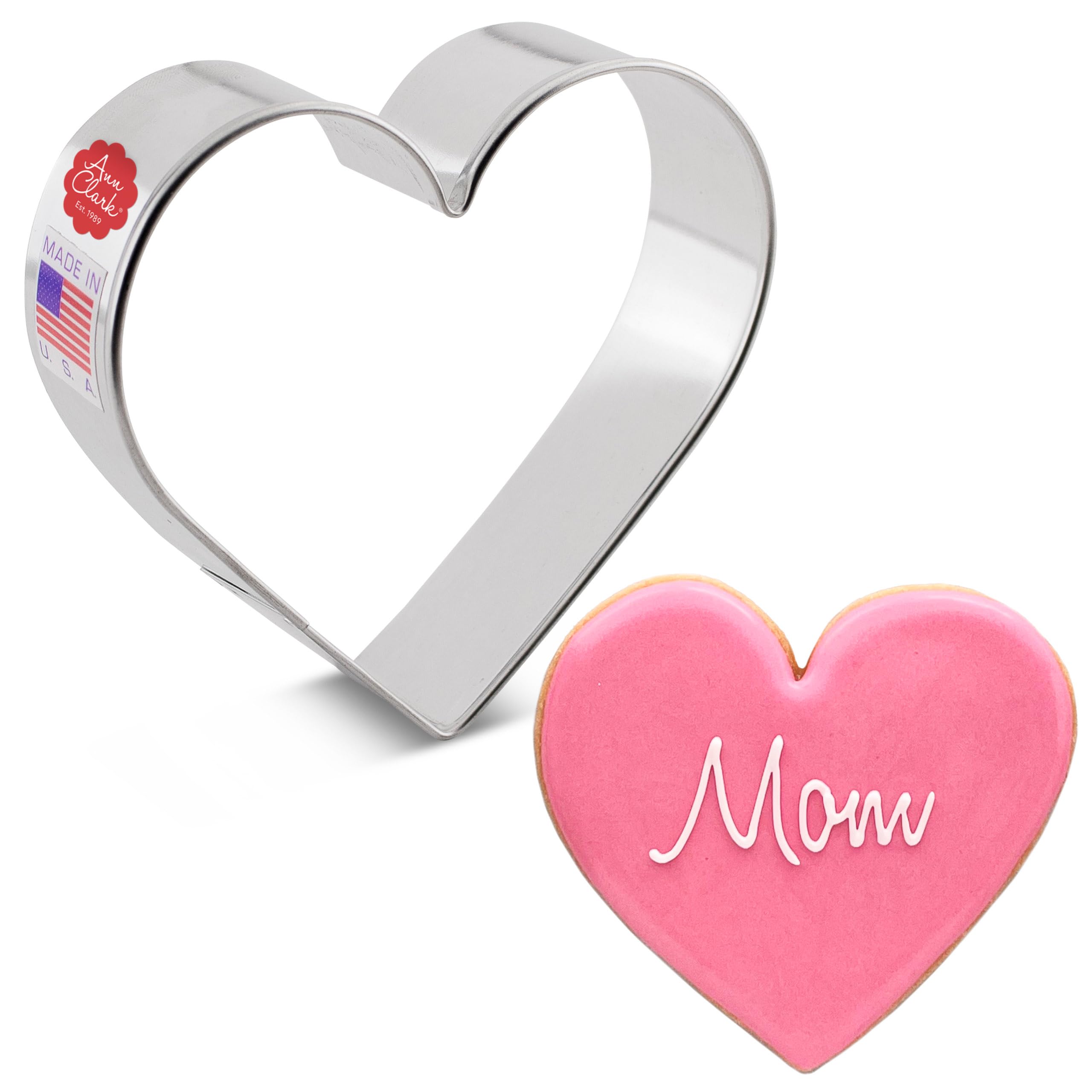 Heart Cookie Cutter 3 3/8'' Valentines Heart Made In Usa By Ann Clark
