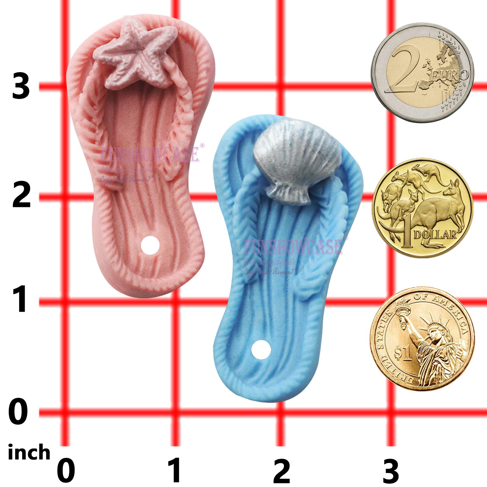 Funshowcase Large Flip Flop With Hole Candy Silicone Mold For Cake Decoration, Soap Making, Fondant Sugarcraft, Crafting Project