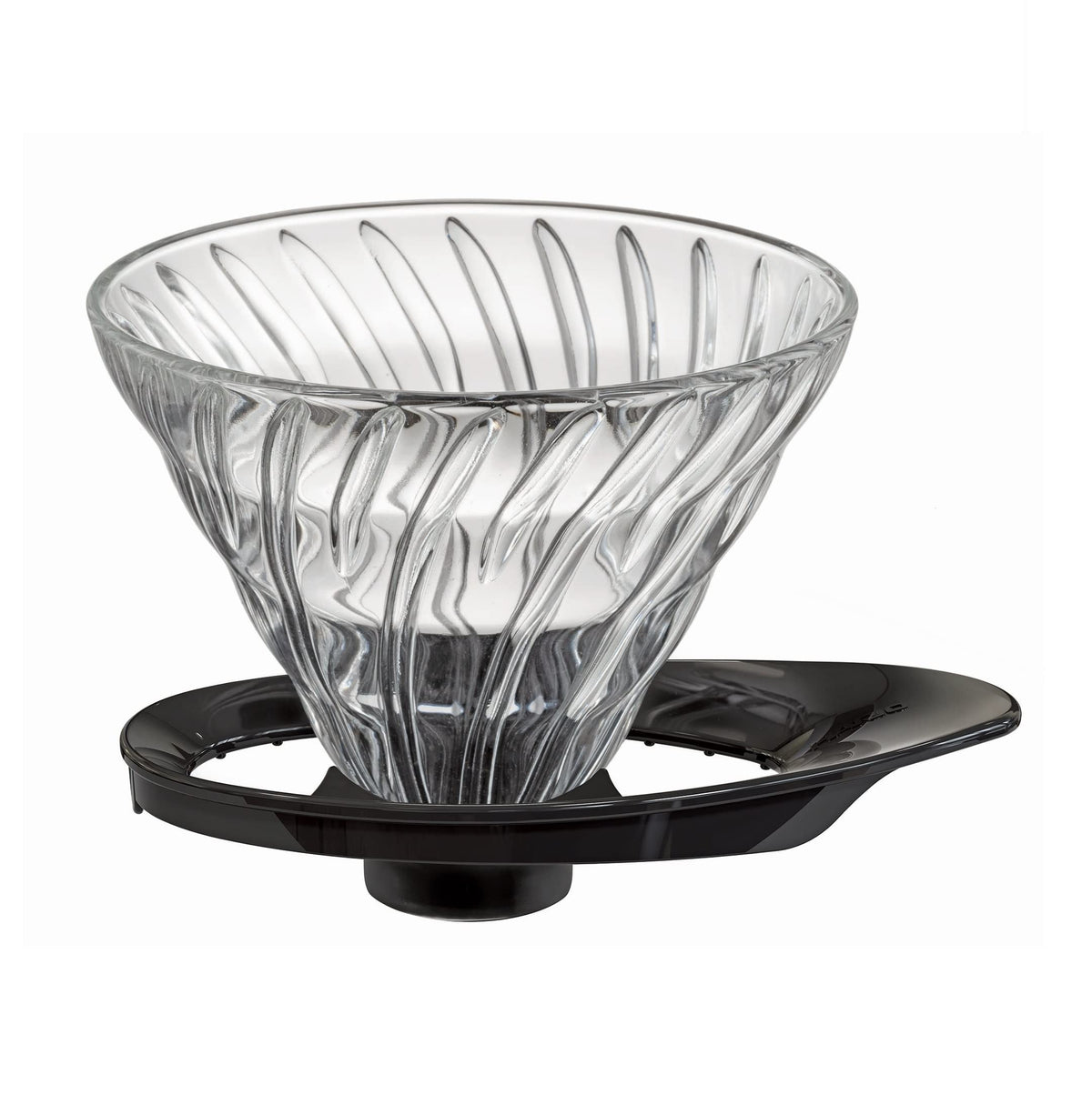Hario Vdgr-02-B V60 Heat-Resistant Glass Transmission Dripper 02, For 1-4 Cups, Black, Made In Japan