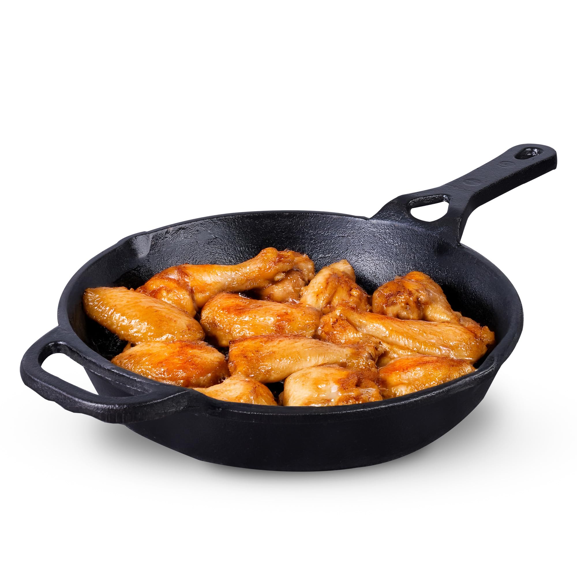 The Indus Valley Preseasoned Cast Iron Fry Pan/Skillet With Long Handle|Medium 26.2Cm/10.3Inch, 1.8Ltr, 2.3Kg|Induction Friendly
