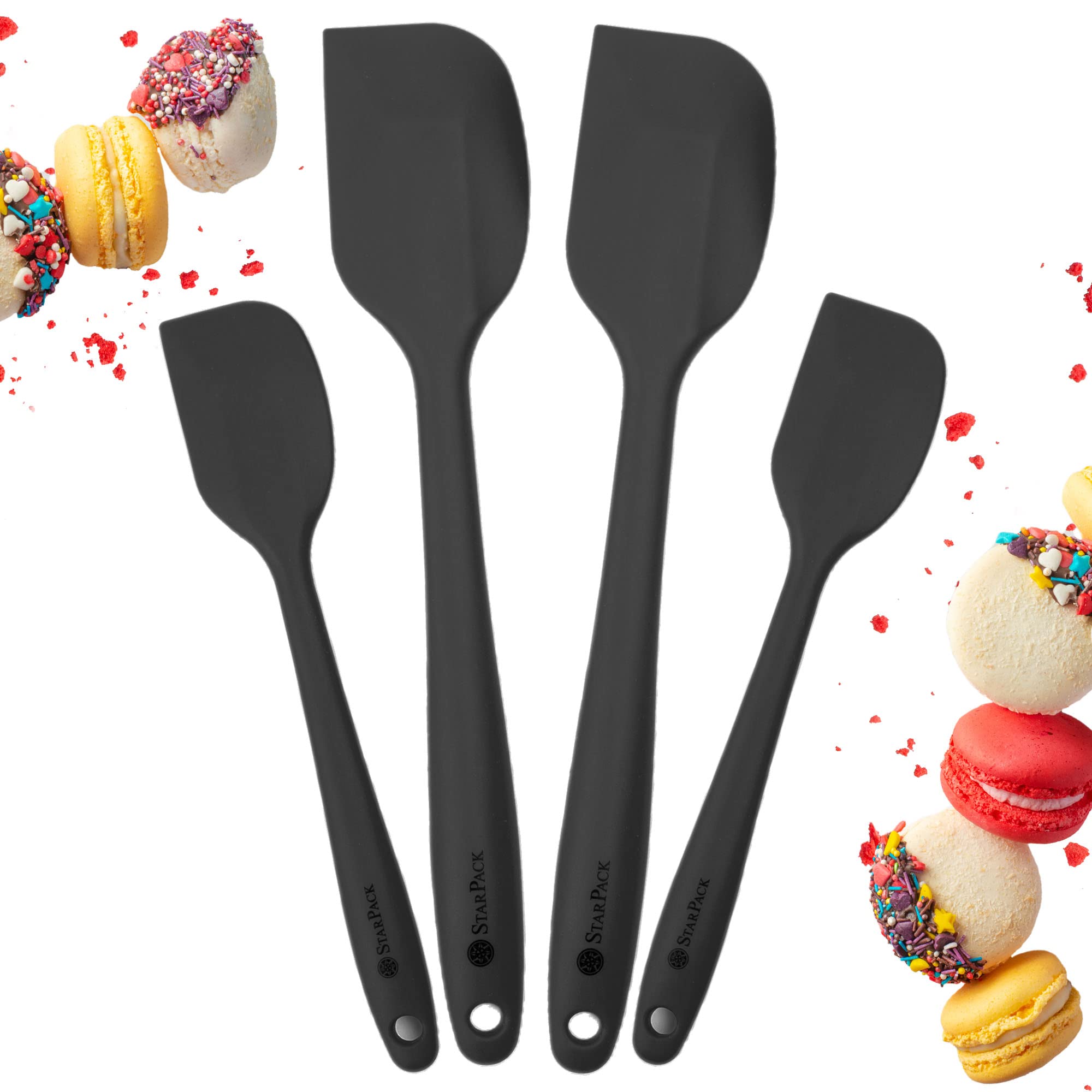 Starpack Home Premium Silicone Spatula Set (2 Small, 2 Large) - Rubber Spatulas Silicone Heat Resistant To 600F - Hygienic One P