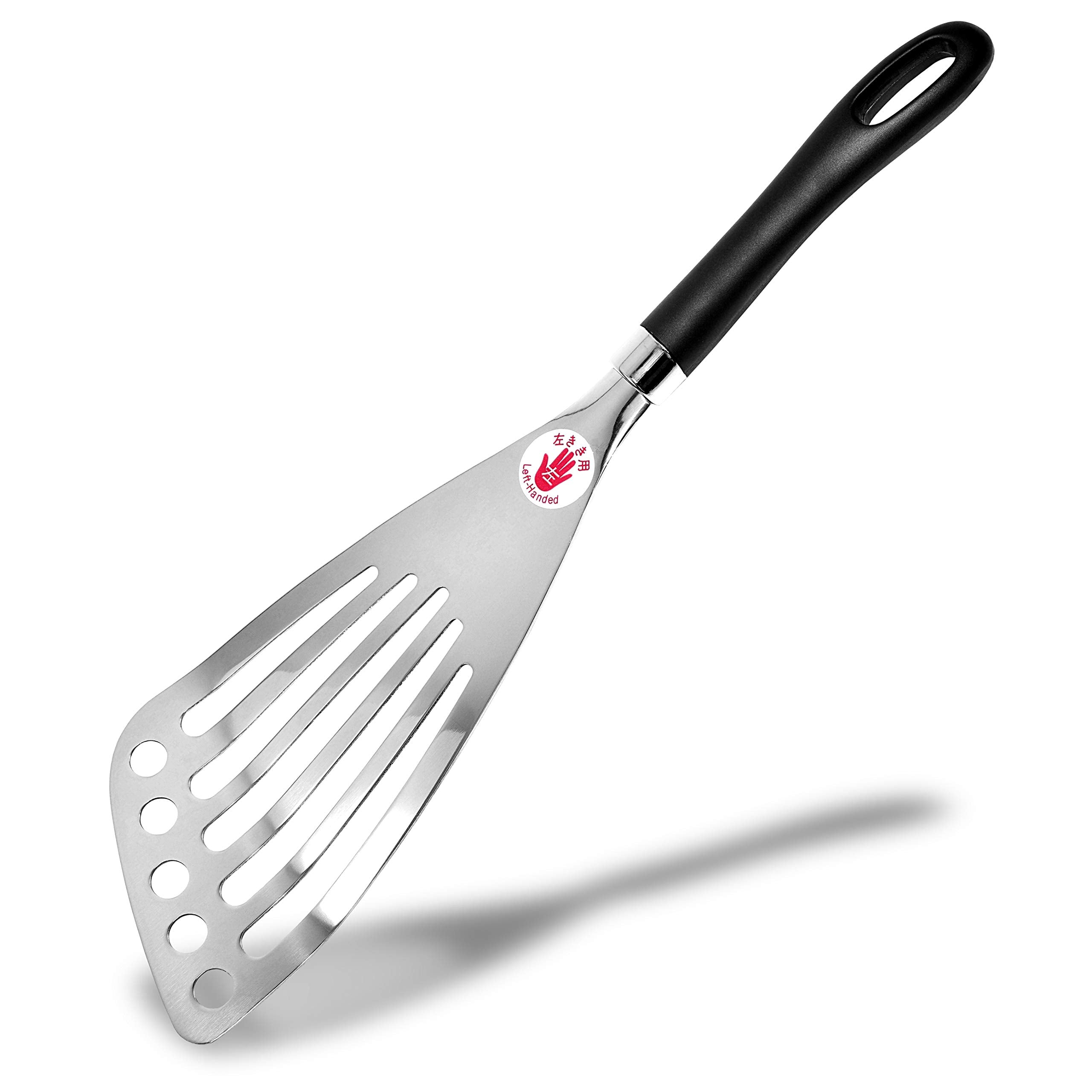 Seki Japan Left Handed Spatula Stainless Steel Egg Spatula Fish Spatula Cookware - Slotted Turner Egg Flipper Utensils 12    Lef