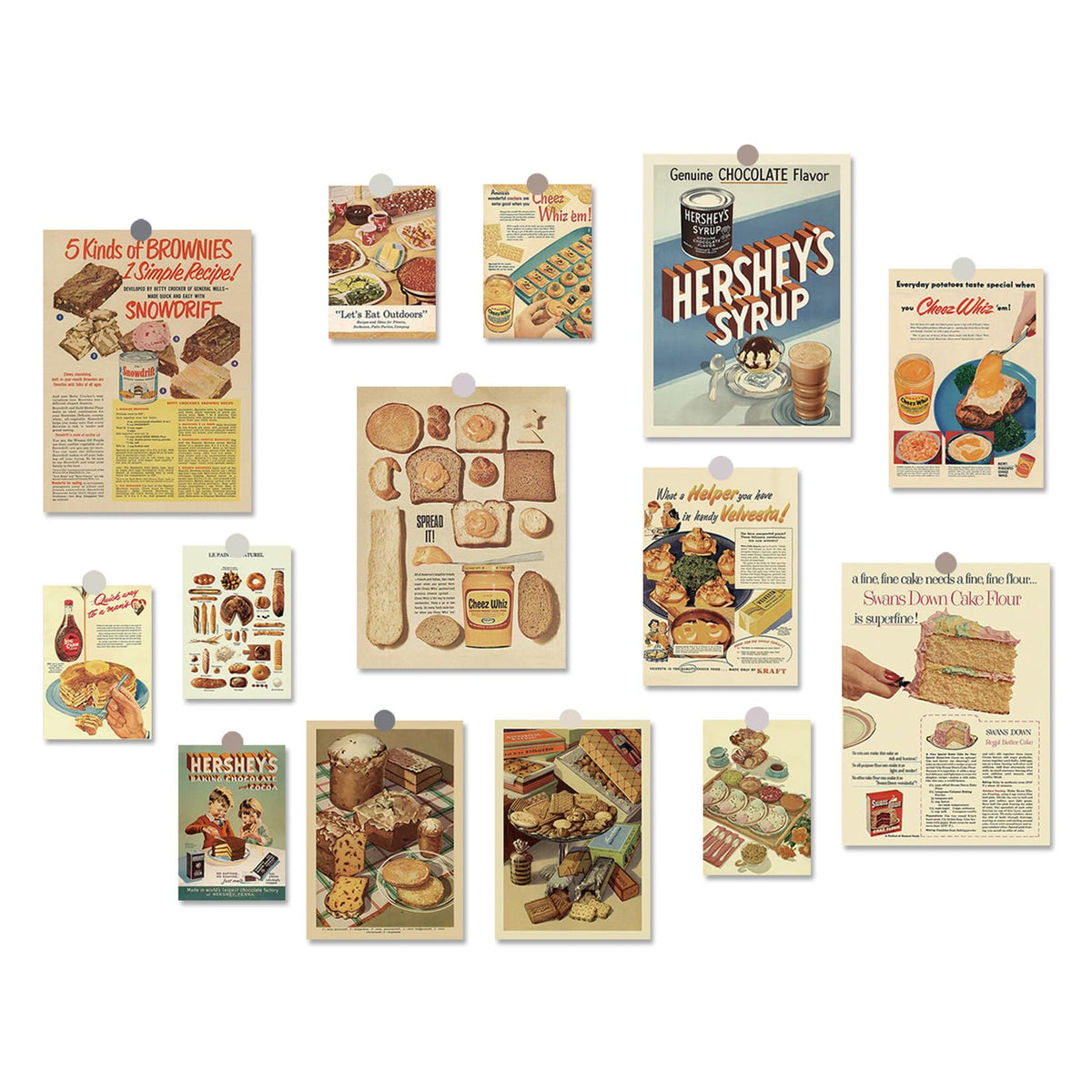 Retro Advertising Artwork Posters For Dorm Wall Art Prints Collage, Paper Prints Unframed 14 Pcs Wall Poster Aesthetic Home Deco