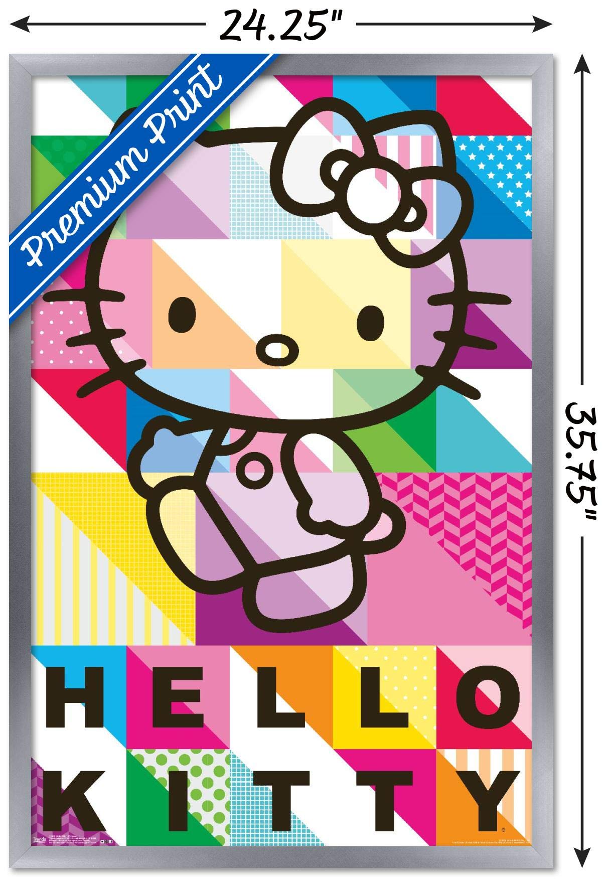 Trends International Hello Kitty - Patterns Wall Poster, 22.375'' X 34'', Silver Framed Version